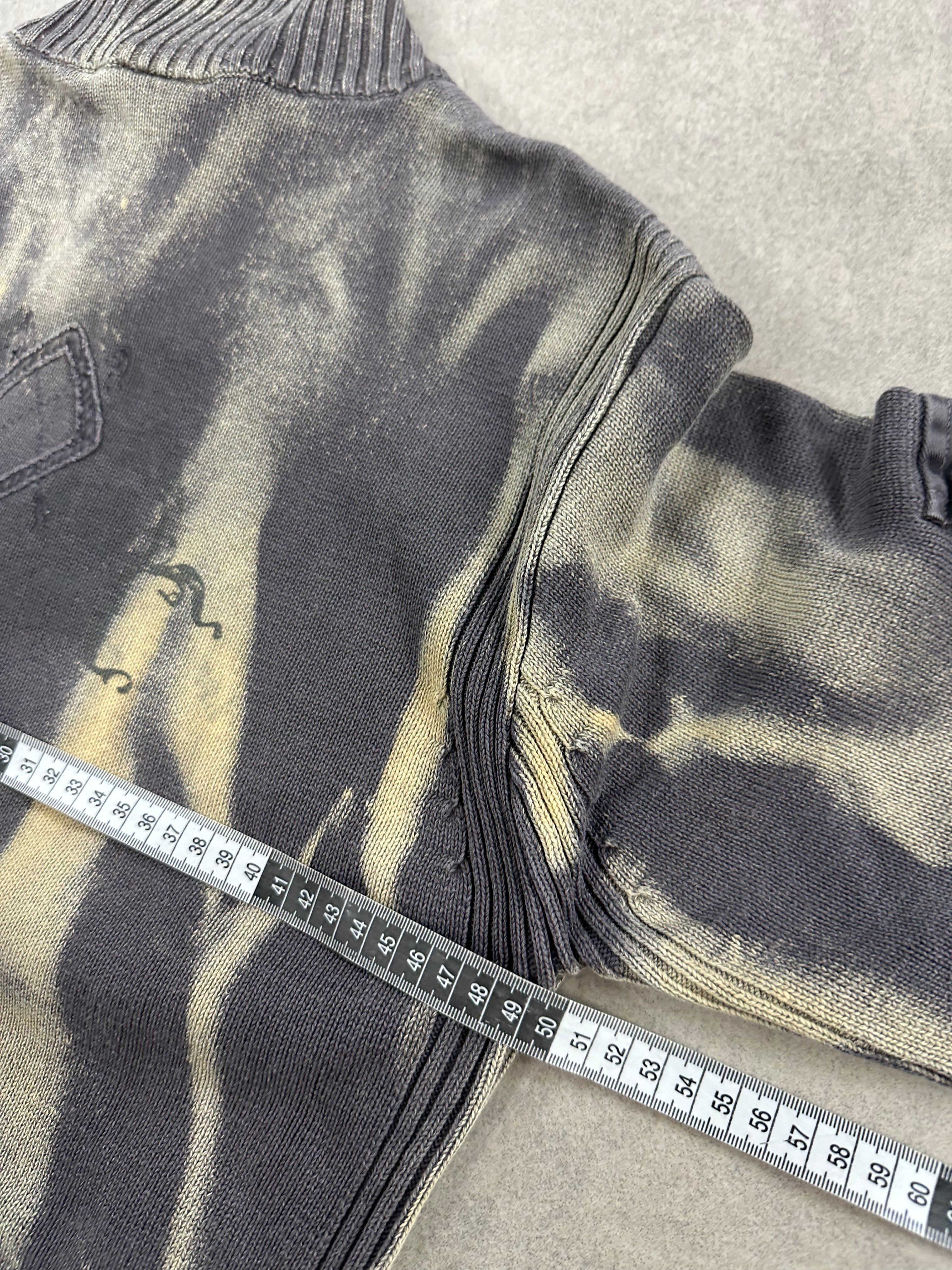 Full zip knitted sweater y2k custom 00’s (M)