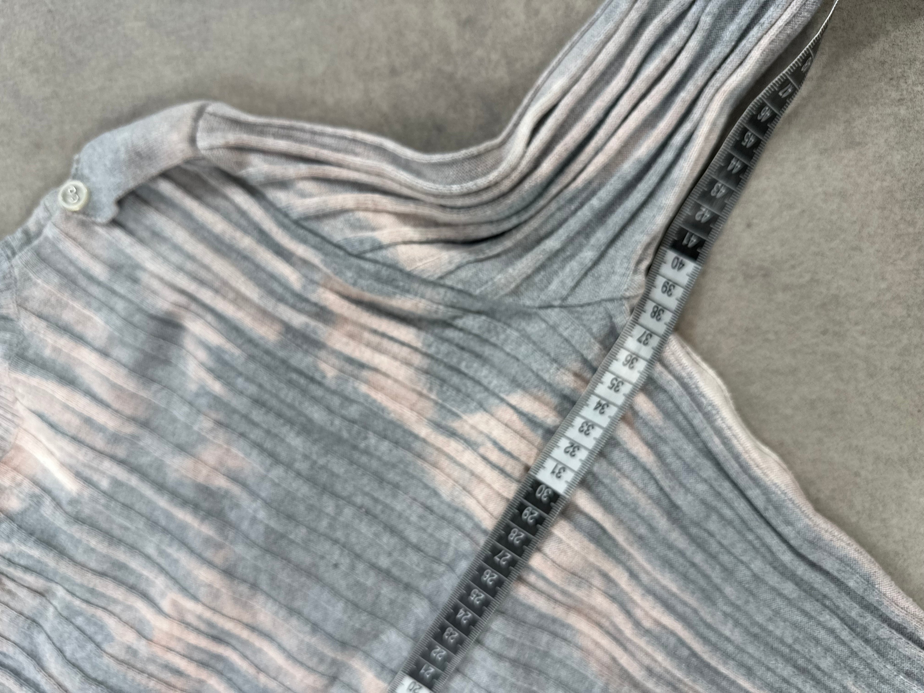 Vintage Knitted full zip up Bleached Sweater (L)