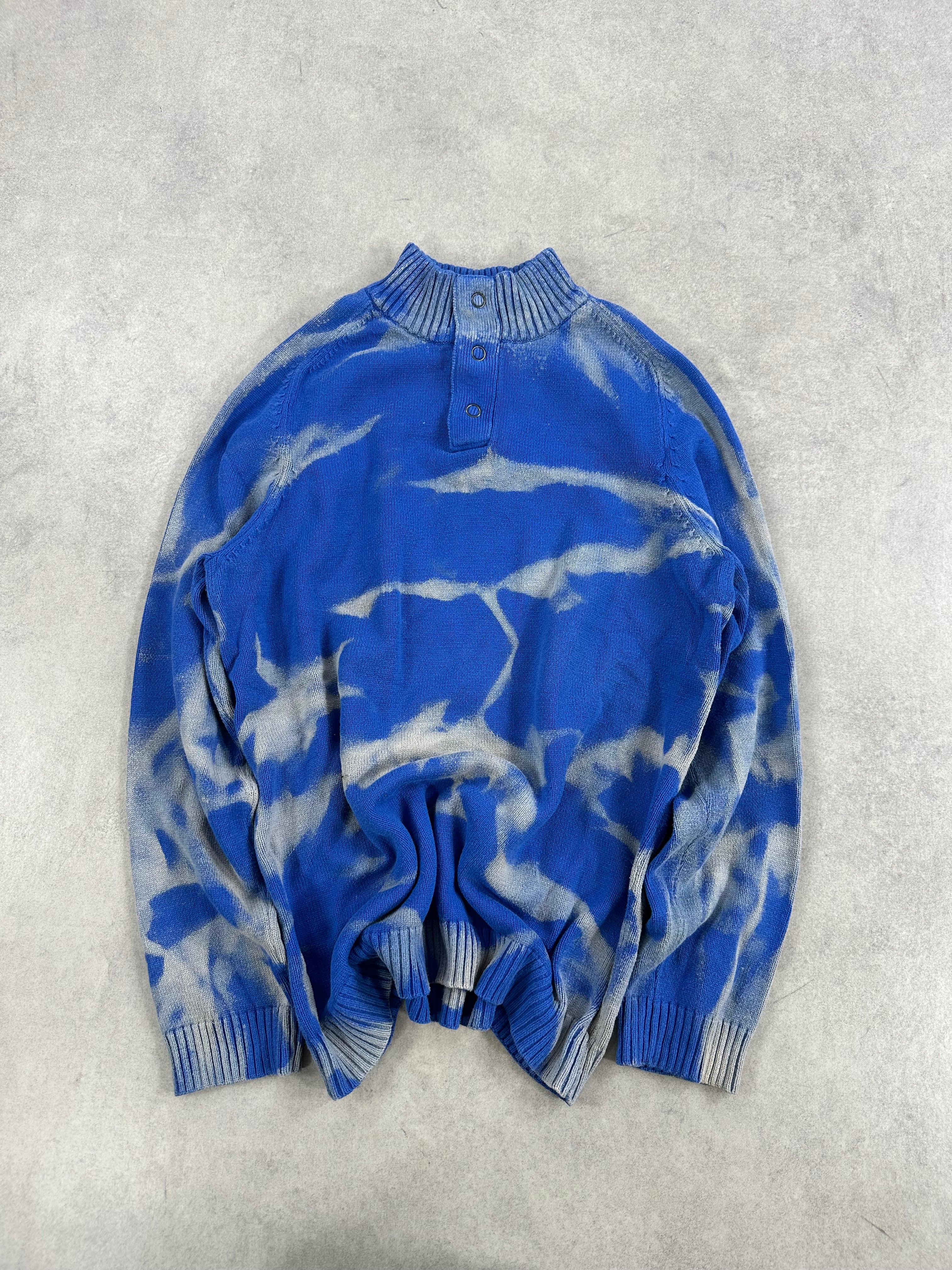 Mid zip knitted sweater custom y2k (L)