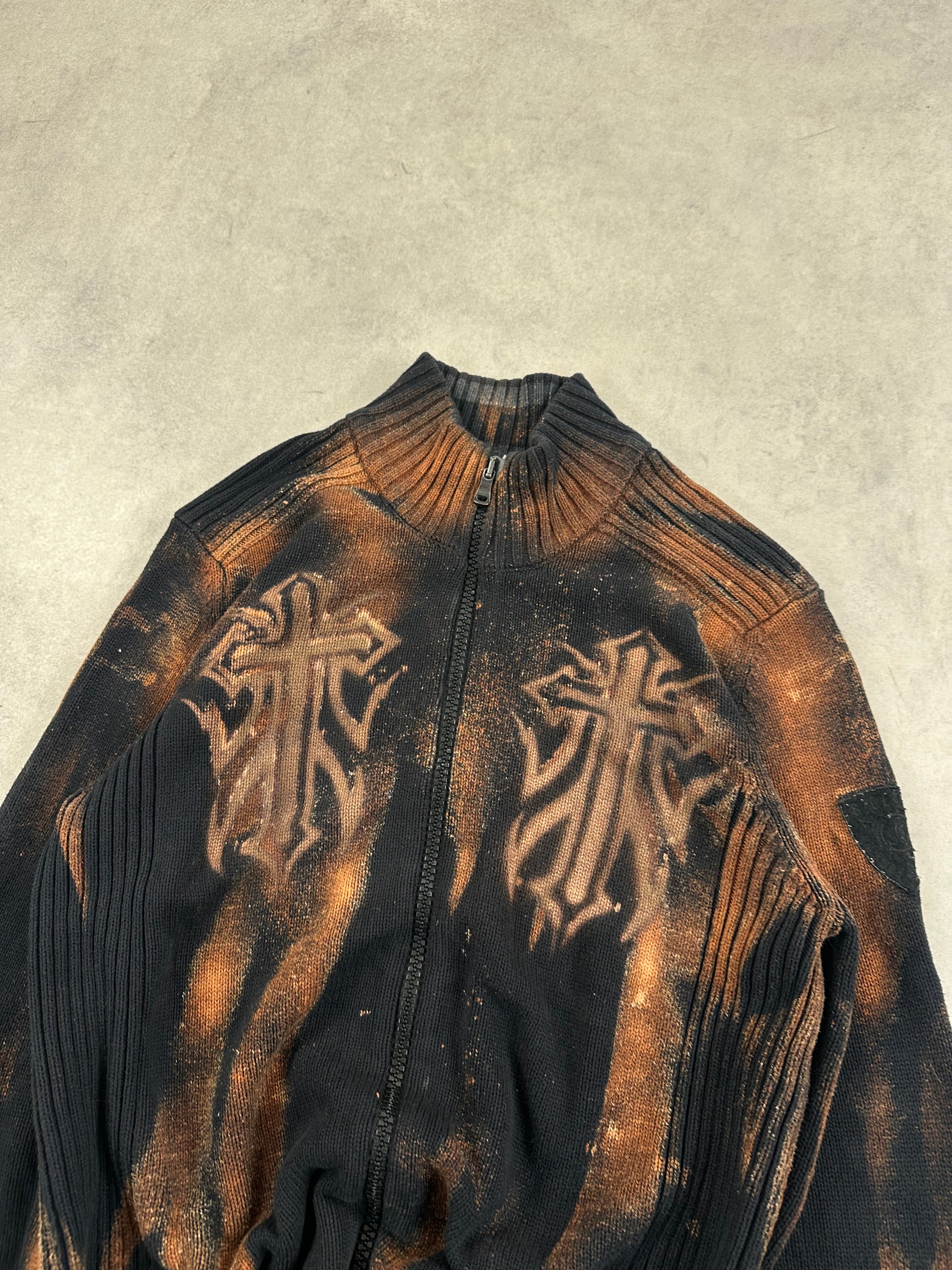 Y2k knitted sweater vintage custom (XL)