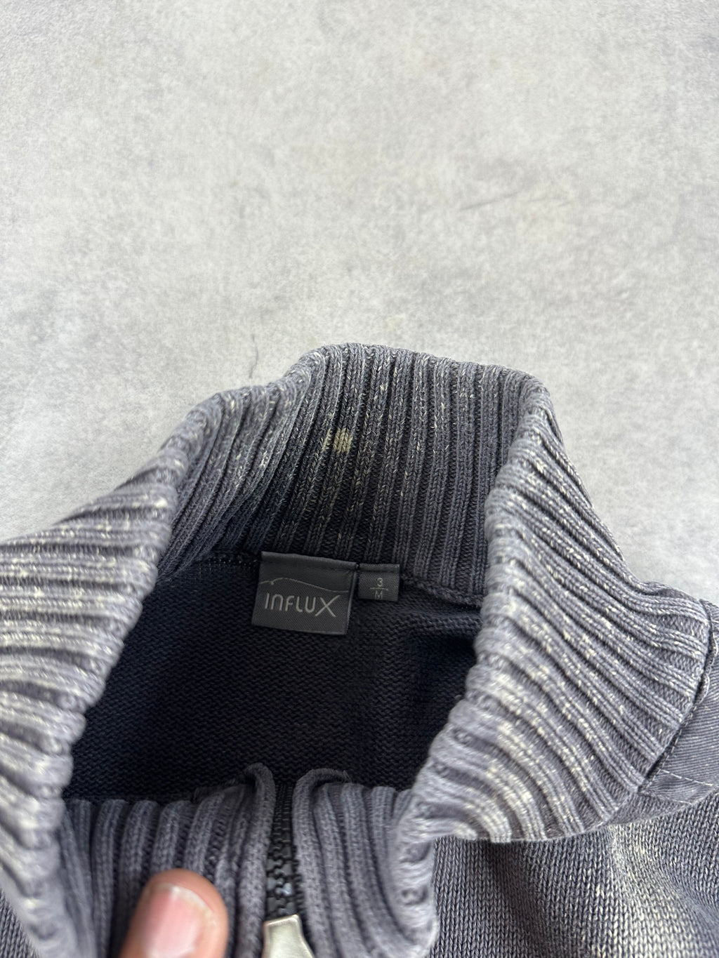 Full zip knitted sweater y2k custom 00’s (M)