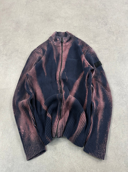 Full zip knitted sweater custom 00’s y2k (L)