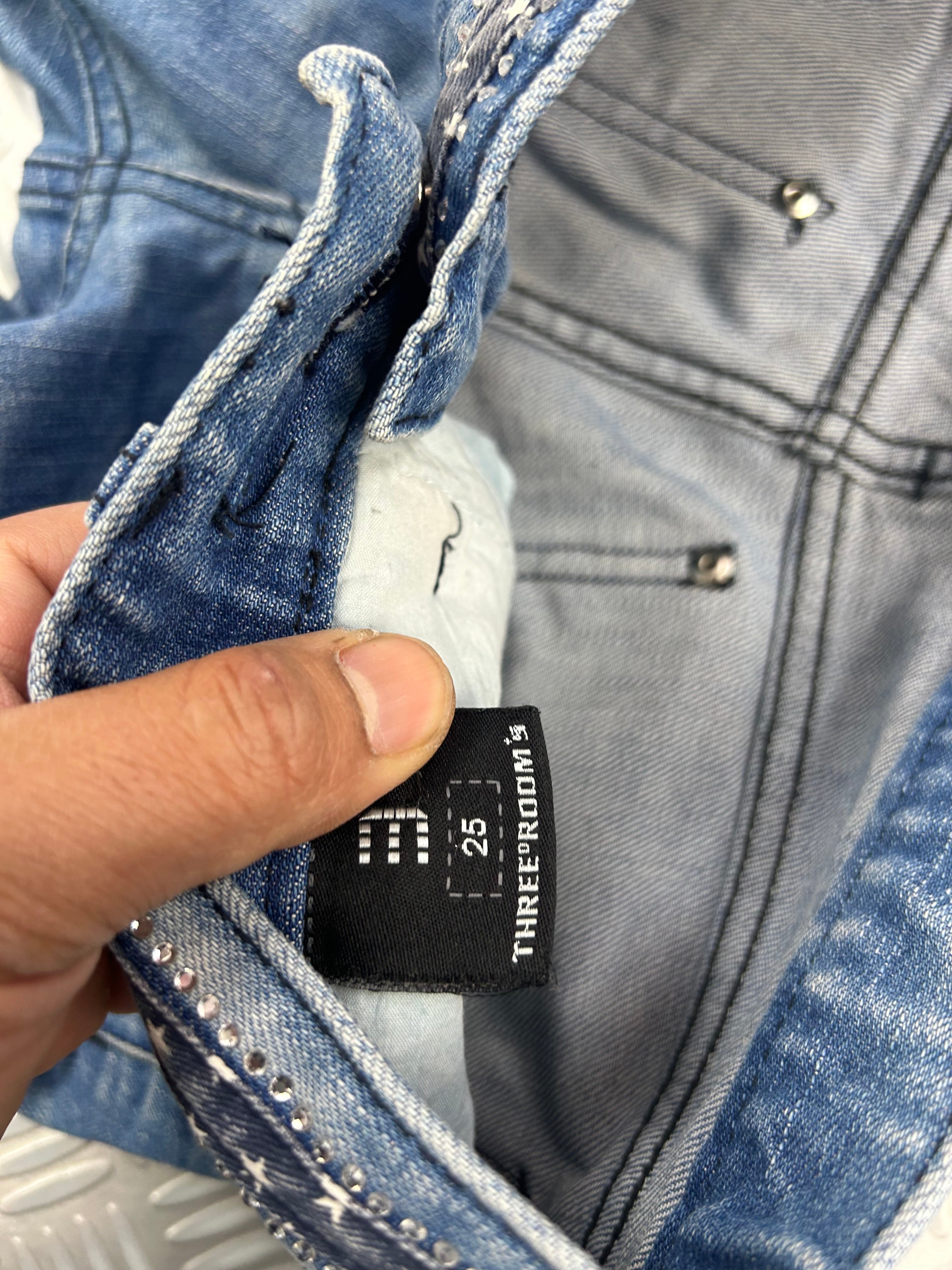 Y2K flared jeans embroidered (xxs)