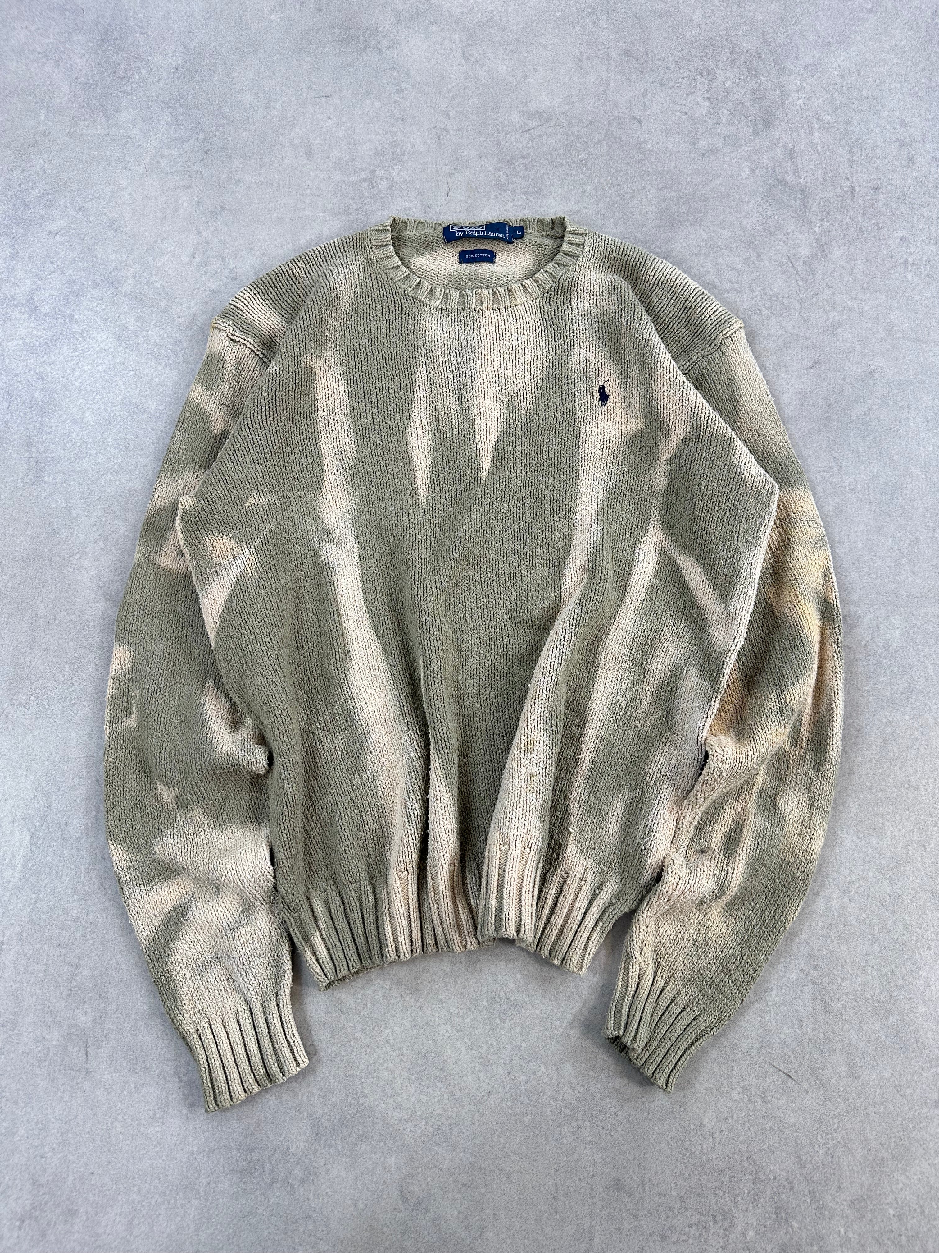 Vintage Polo Ralph Lauren Knitted Y2k Bleached Sweater (L) boxy fit
