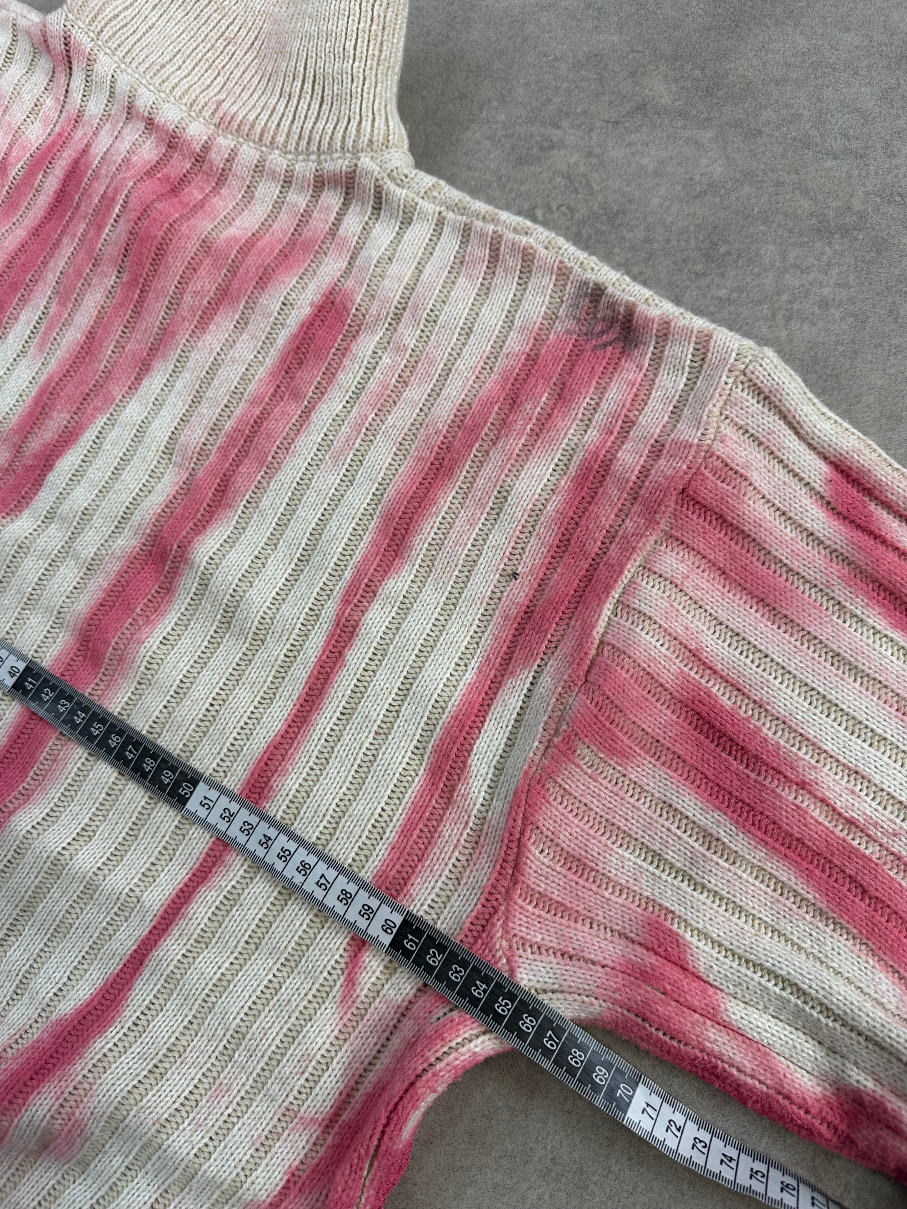 Mid zip knitted sweater vintage custom (XL)