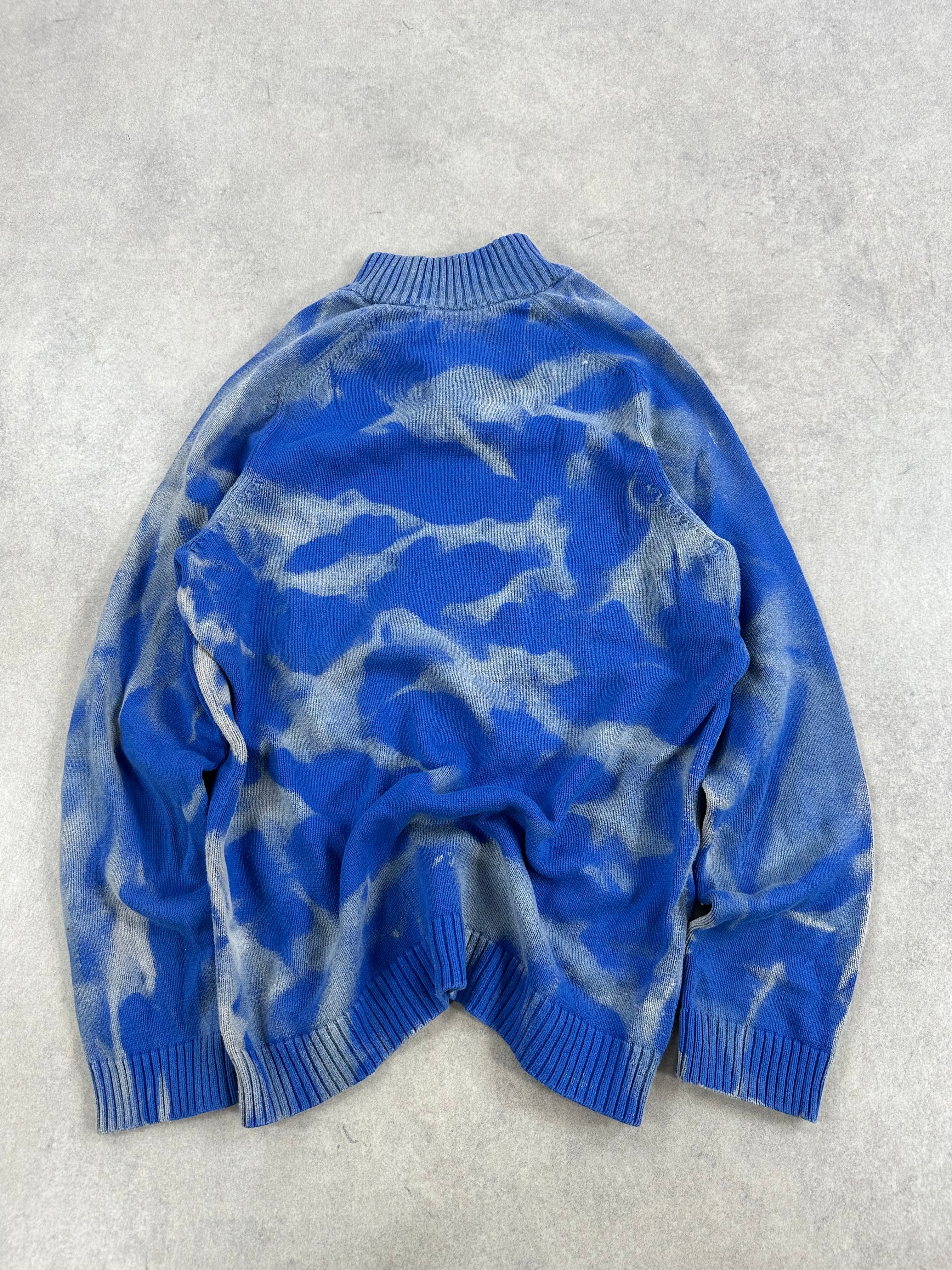 Mid zip knitted sweater custom y2k (L)