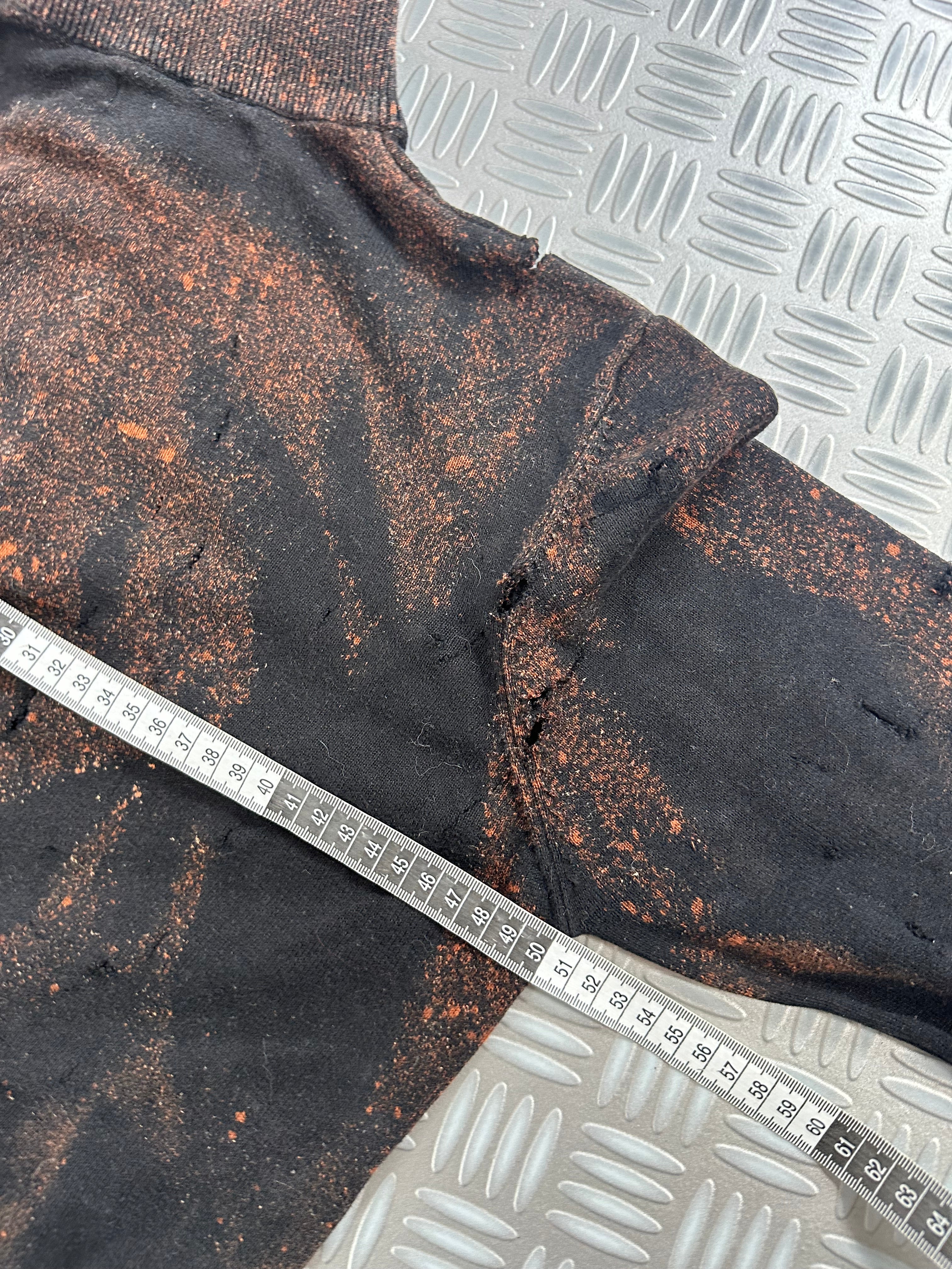Disstresed full zip sweater custom y2k (M)