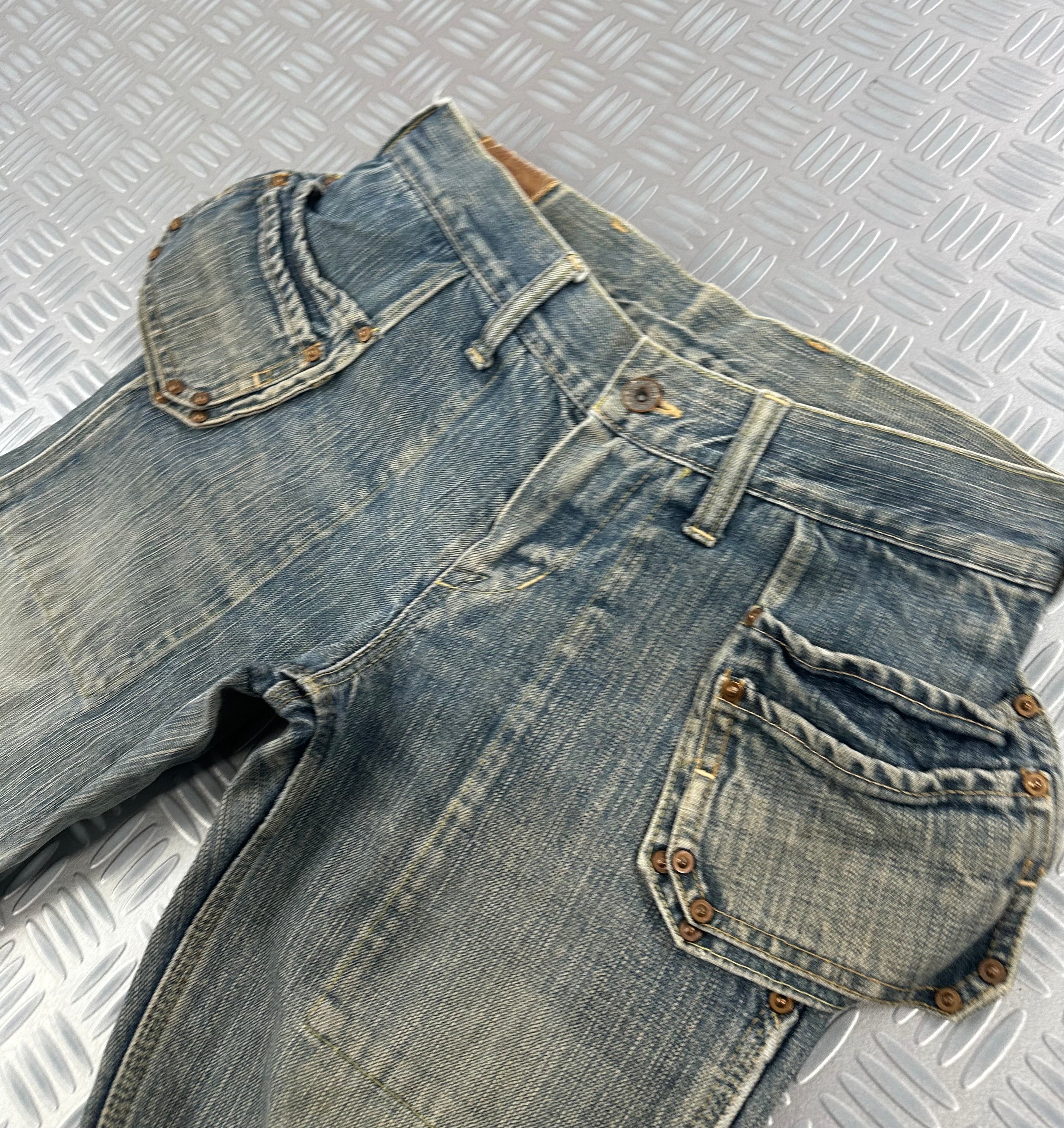 Flared jeans y2k 00’s multipocket made in Japan (M)