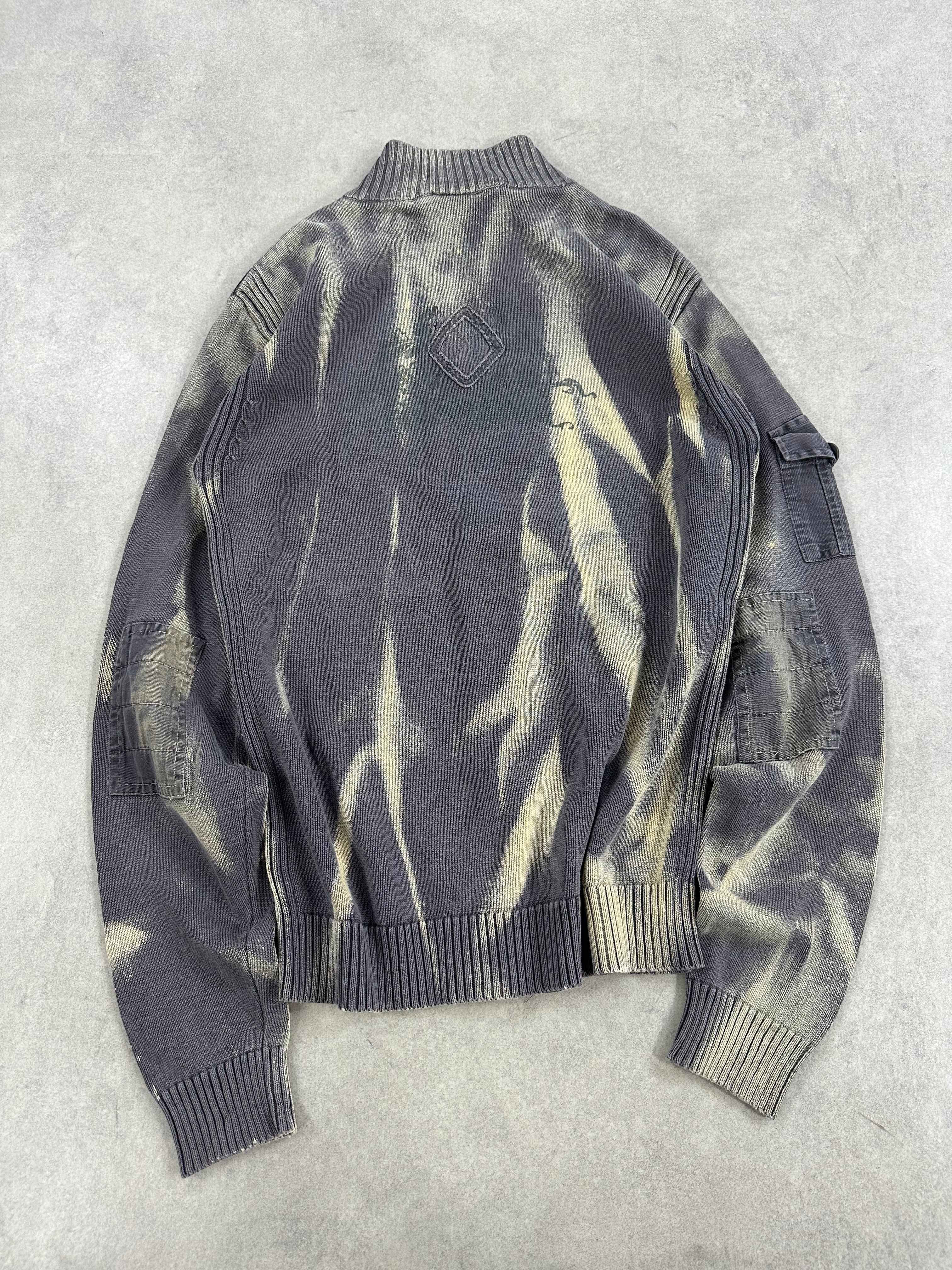 Full zip knitted sweater y2k custom 00’s (M)