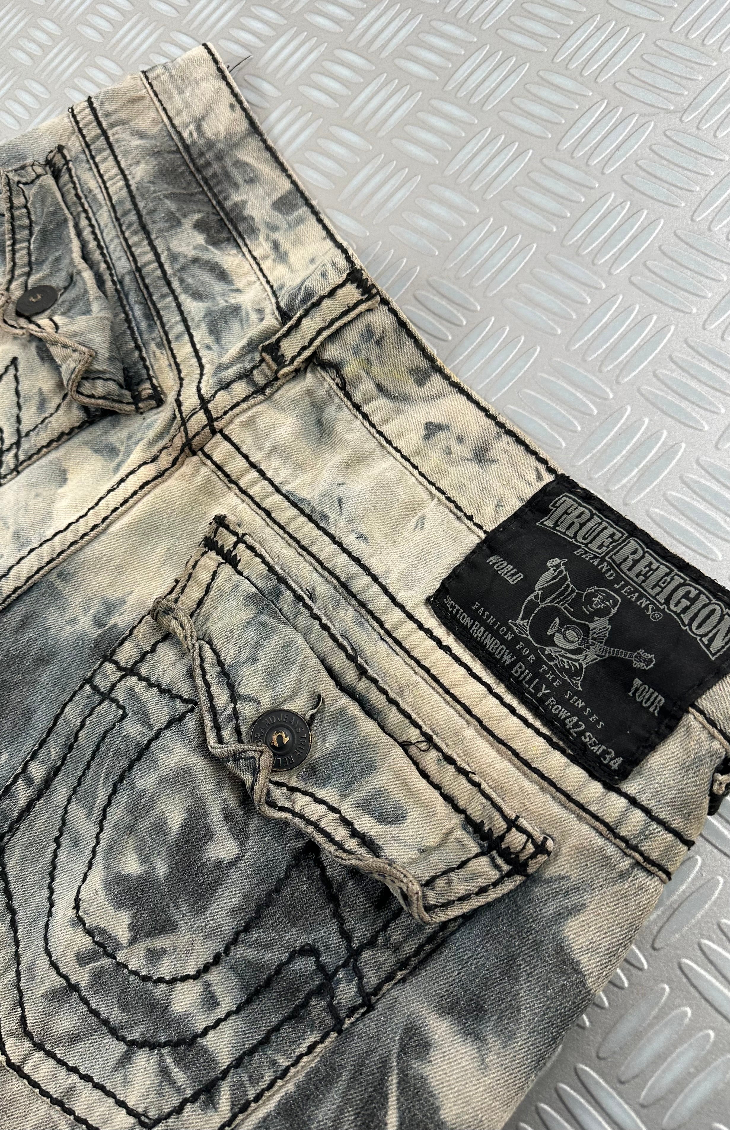 True religion rainbow billy jeans custom acid washed 00’s (XXL)