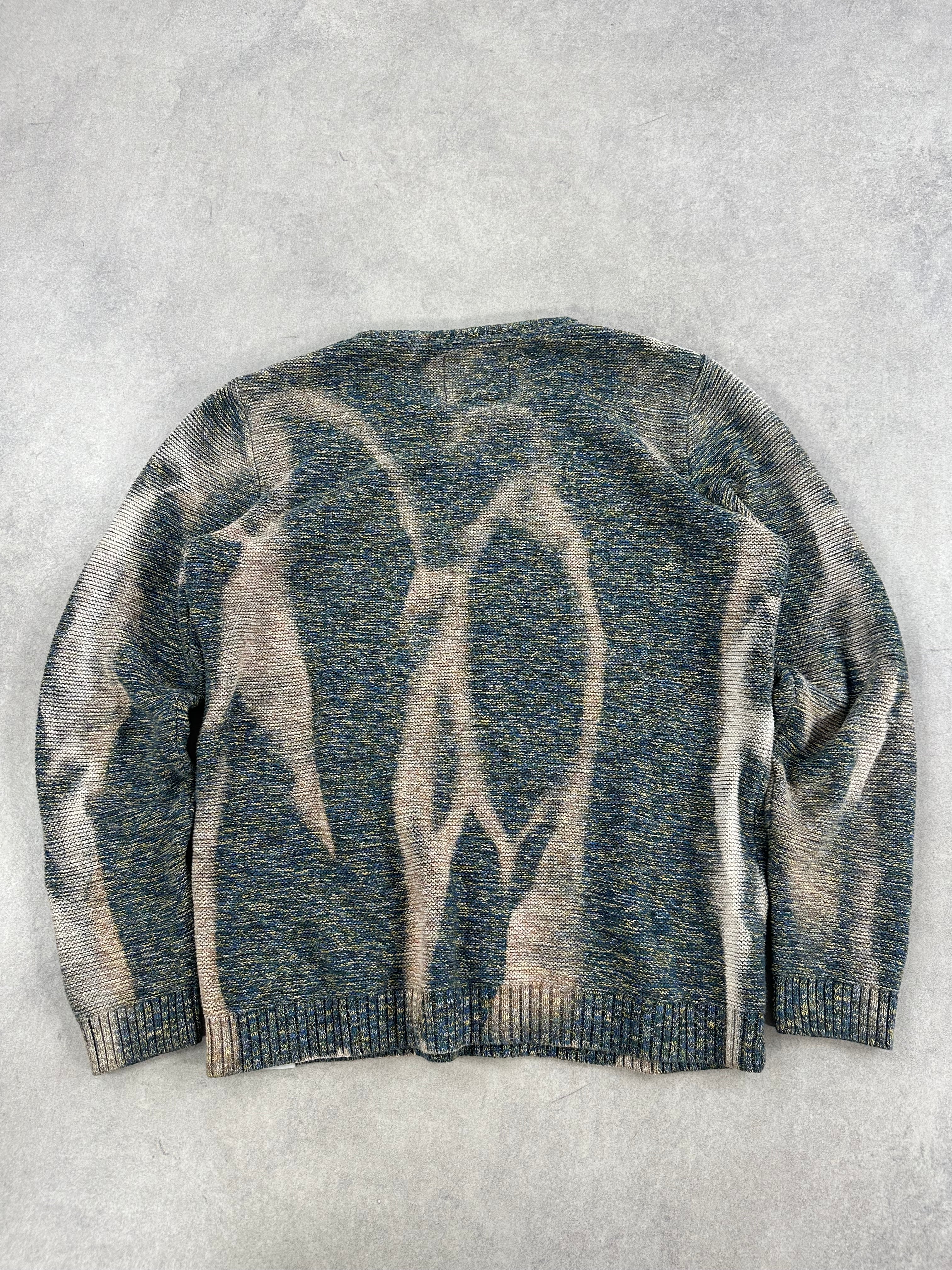 Vintage Y2k Knitted Bleached sweater custom (XL)