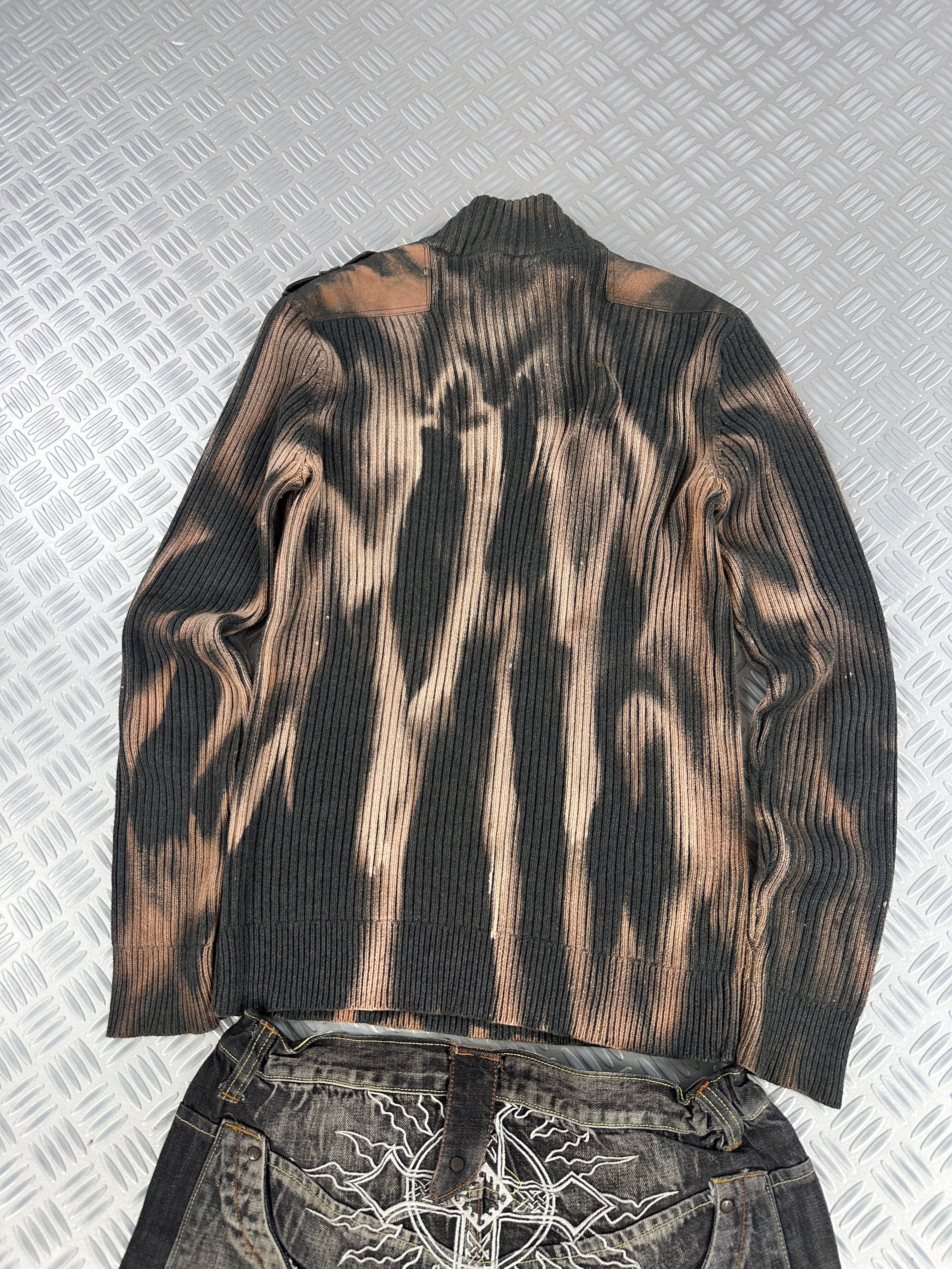 Knitted sweater handmade mid zip y2k (M)