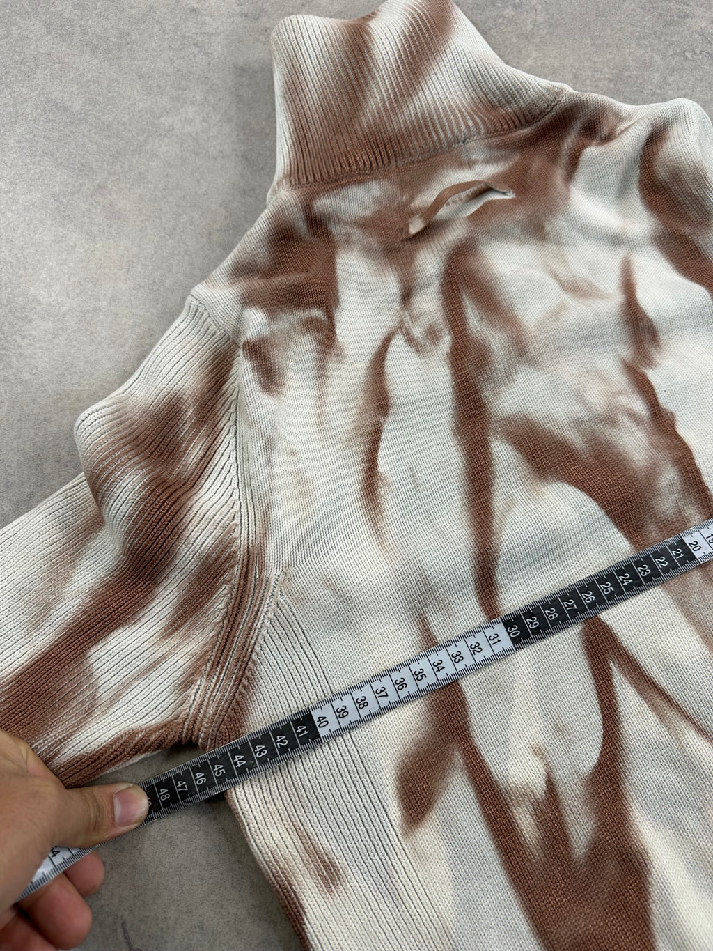 Full zip knitted sweater y2k custom (M)