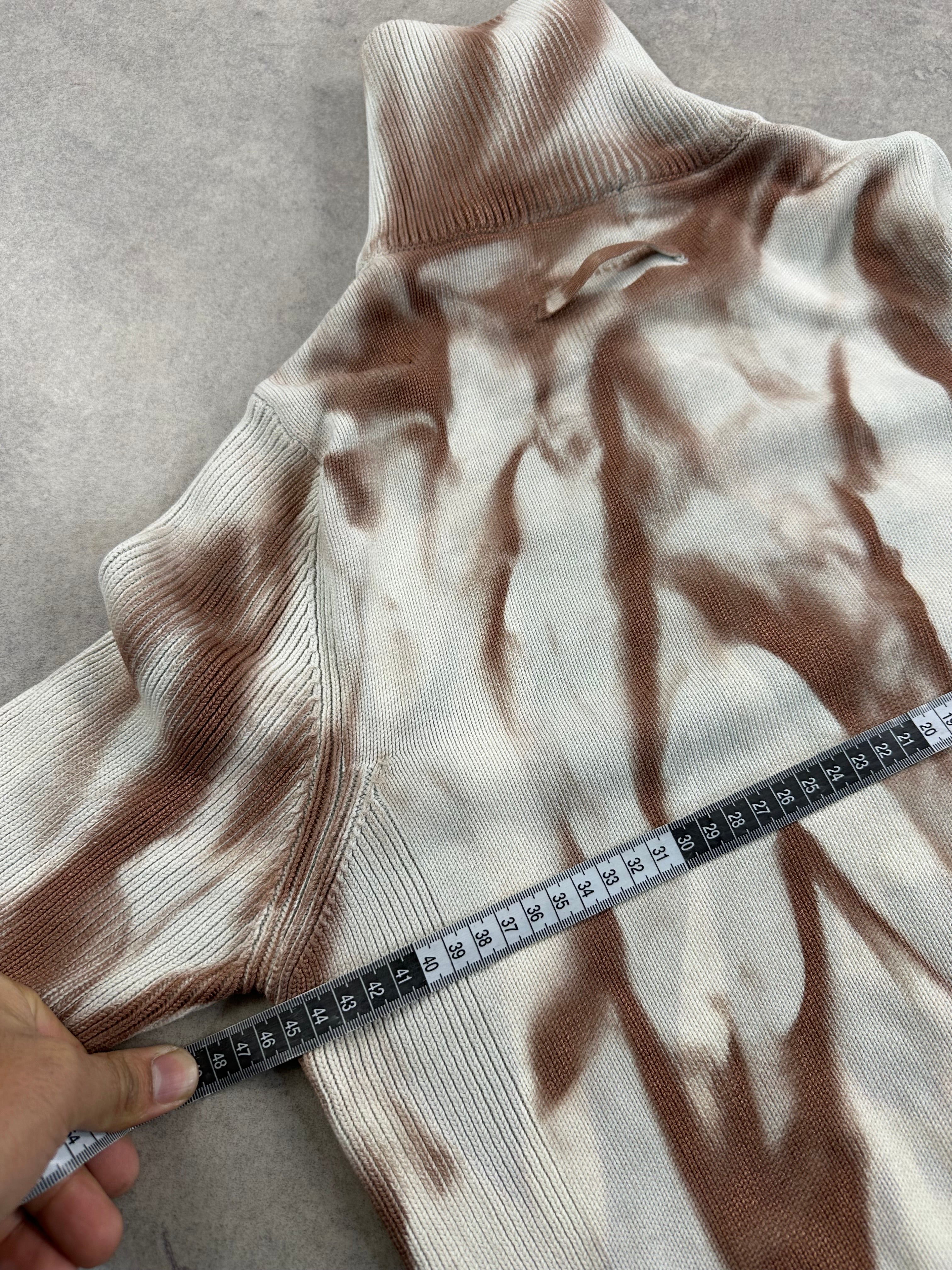 Full zip knitted sweater y2k custom (M)