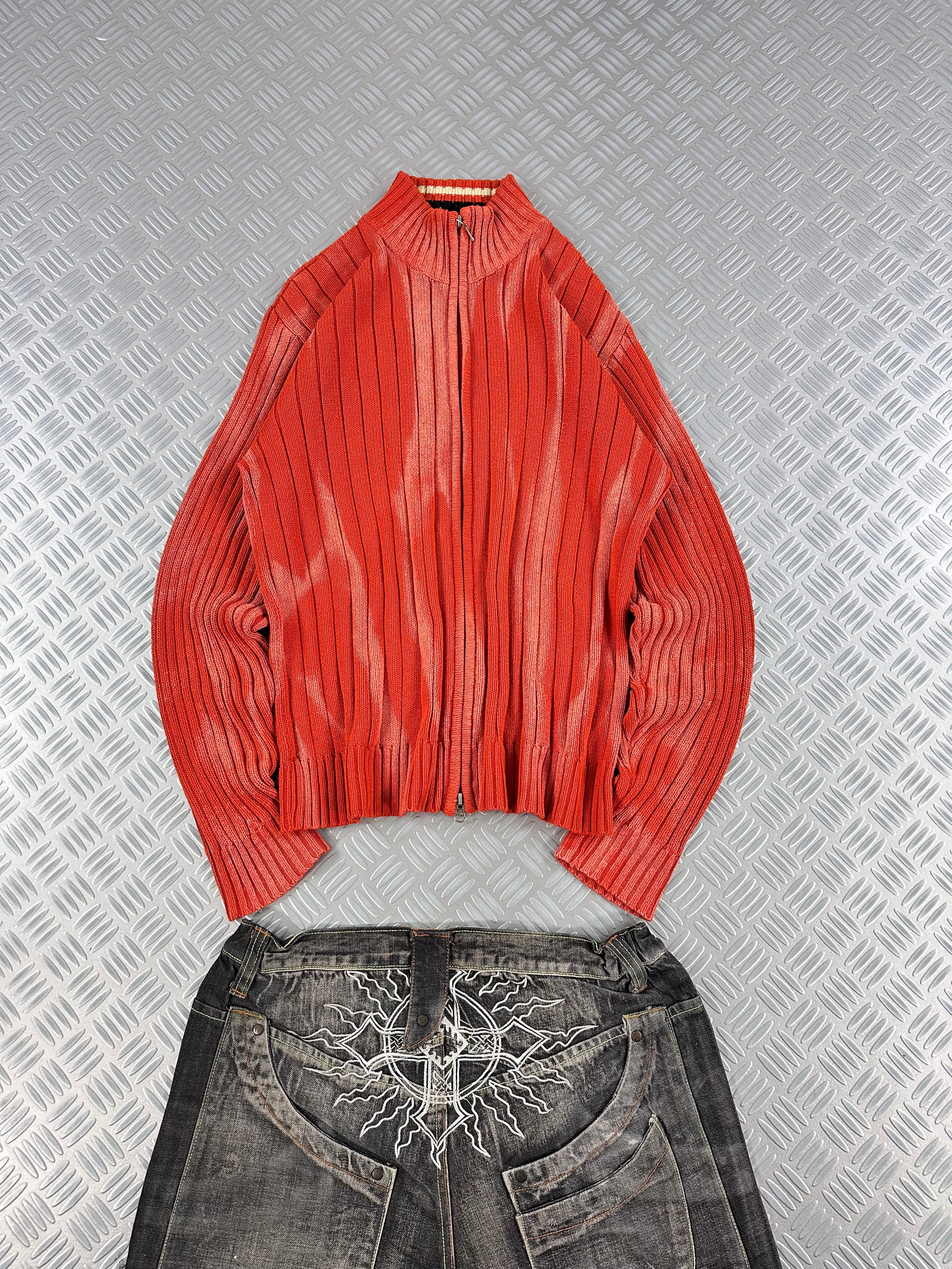 Handmade  full zip knitted sweater vintage (M)