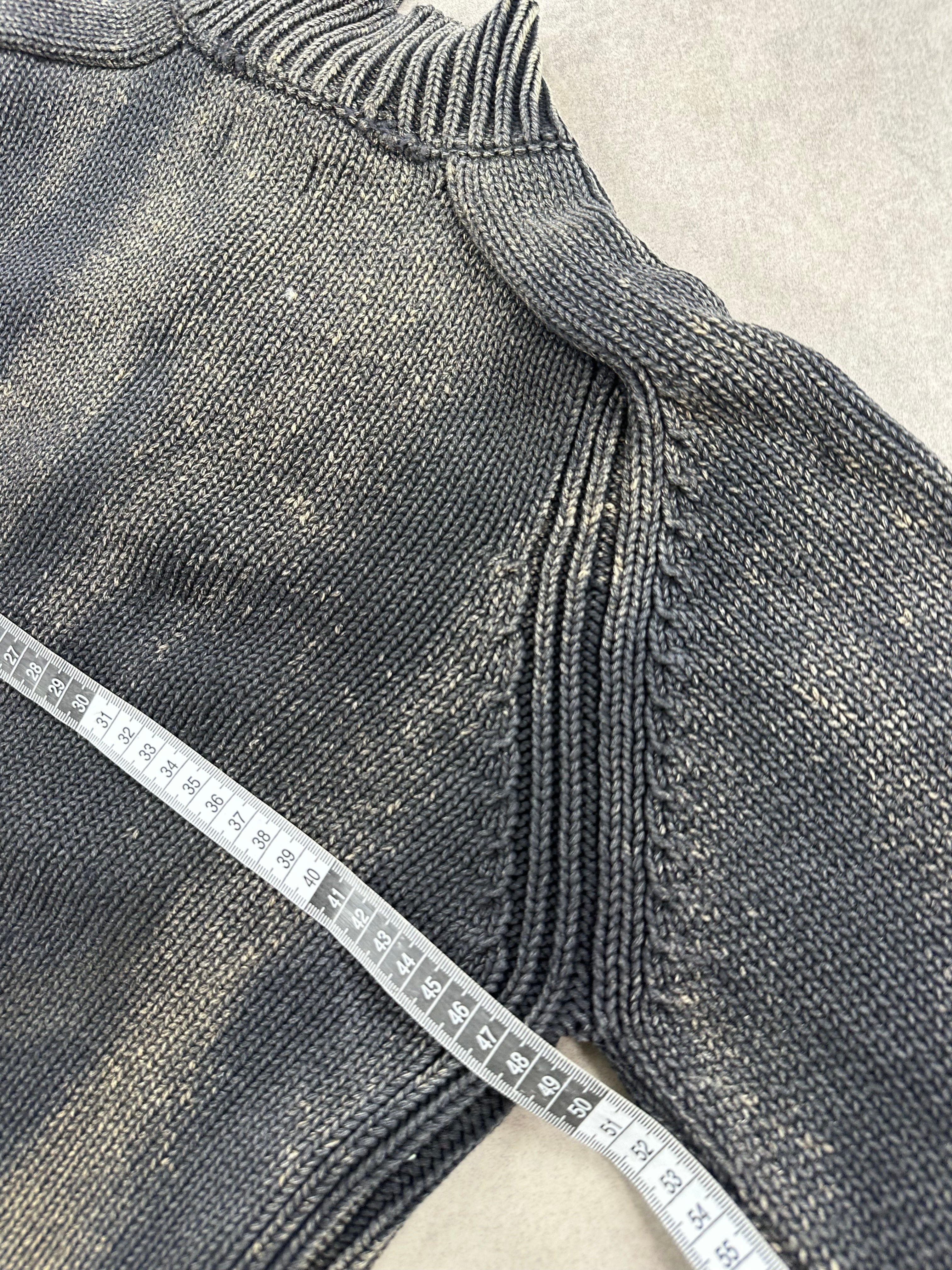 Full zip knitted sweater custom y2k (S)