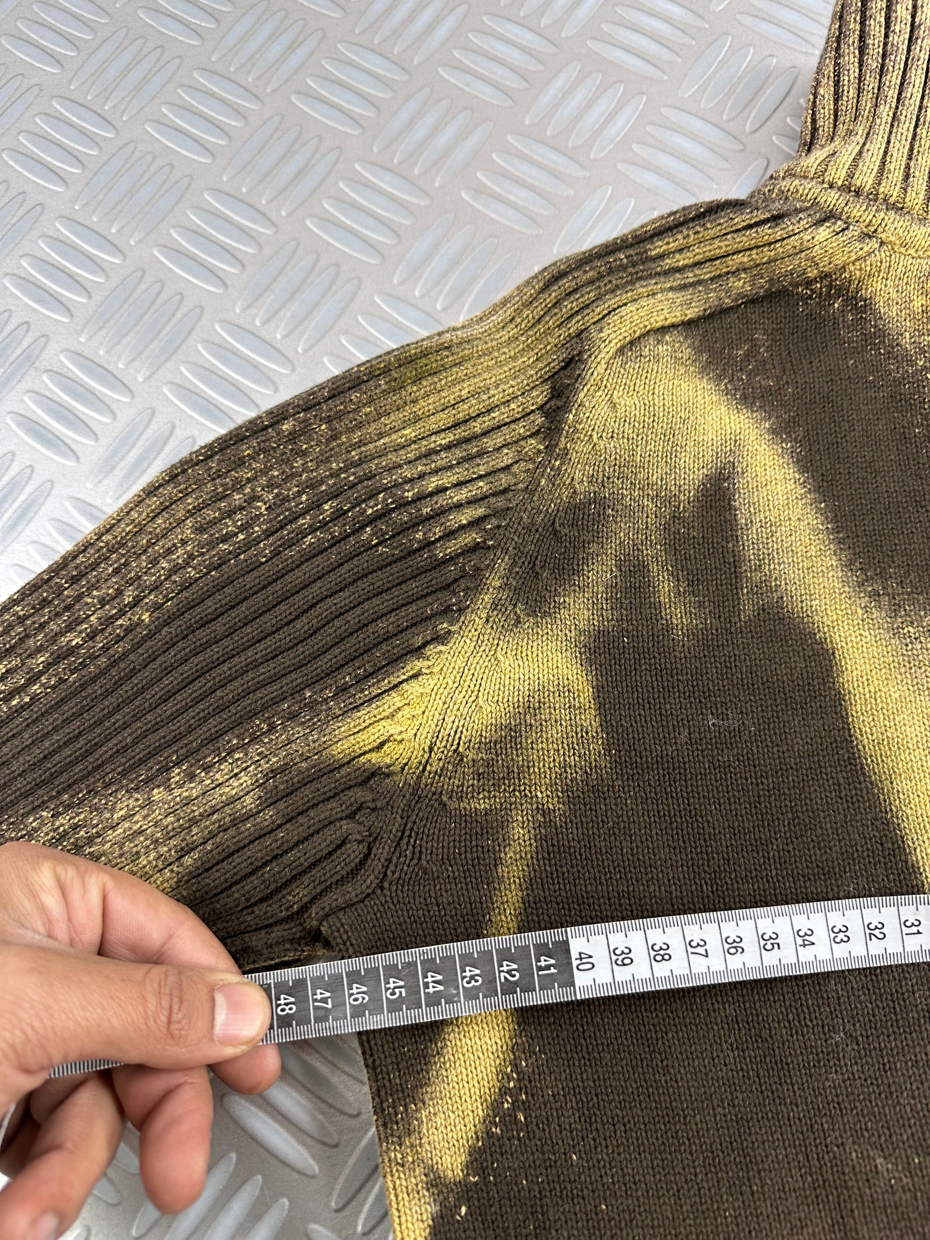 Handmade mid zip knitted sweater (S)