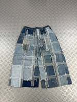 Baggy jorts handmade patchwork denim (M)