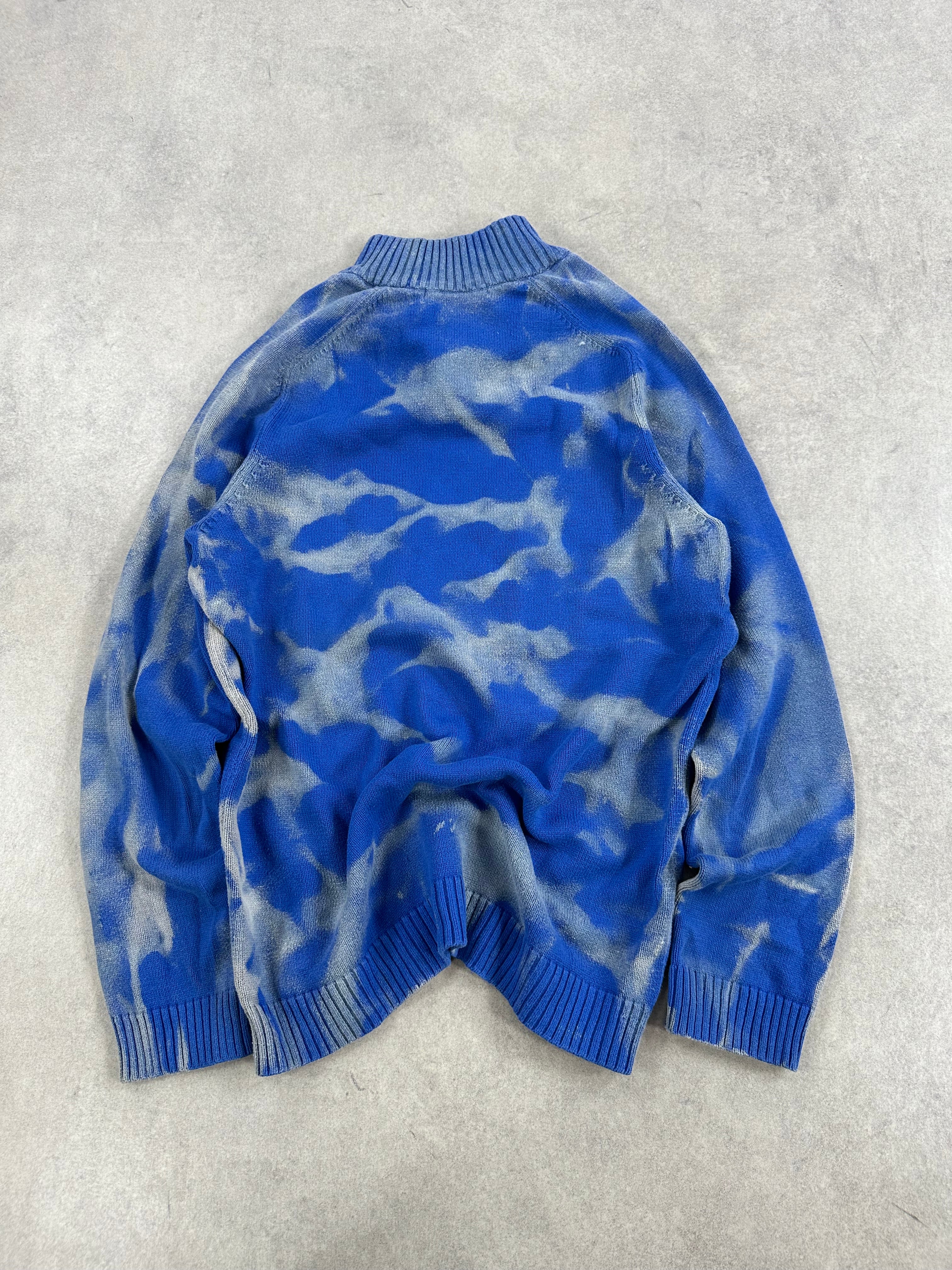 Mid zip knitted sweater custom y2k (L)
