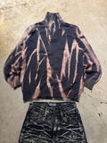 Vintage Bleached Hip hop Knitted sweater custom (XL)