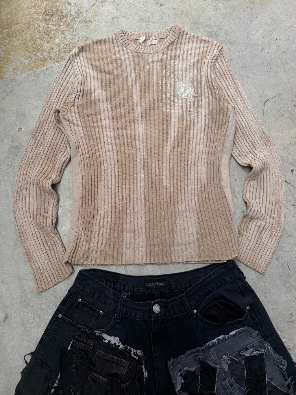 Vintage Knitted Bleached sweater (L)