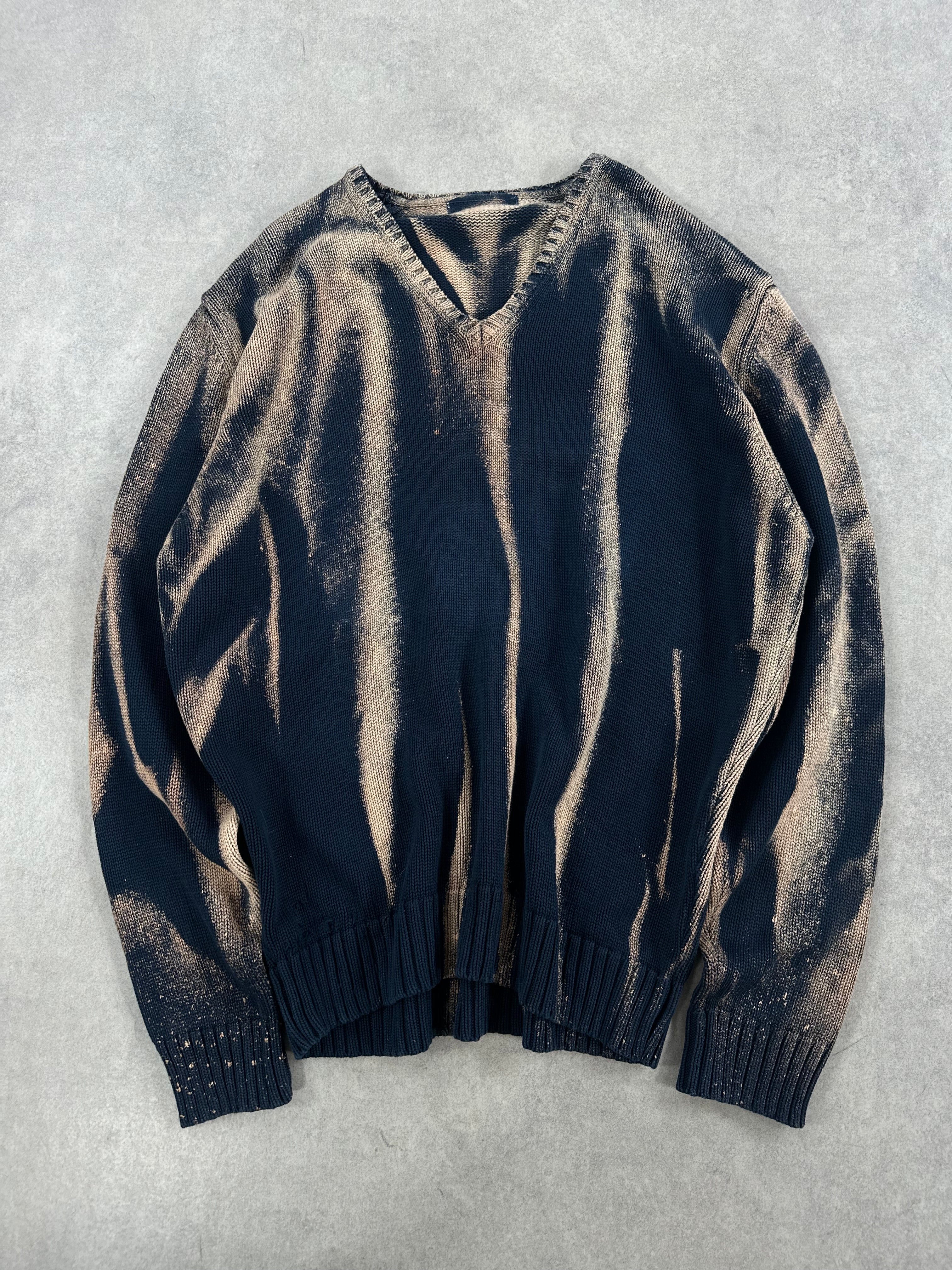 Vintage knitted sweater custom y2k (XL)