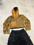 Vintage Patchwork y2k Hip Hop Hooded full zip Up Jacket 00s Dry