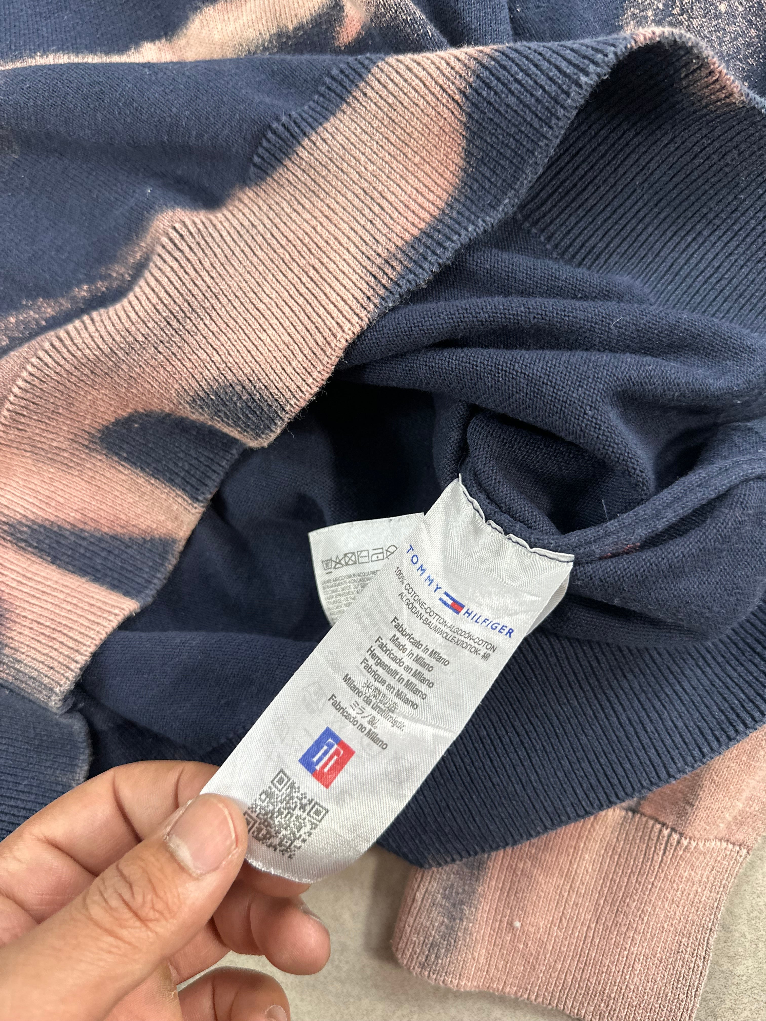 Vintage Tommy Hilfiger Y2k Bleached Knitted Sweater custom (L)