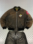 Leather Bomber Jacket Vintage Kudsak West Bull 80s