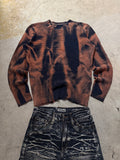 Vintage Knitted Bleached Y2k Sweater custom (S)