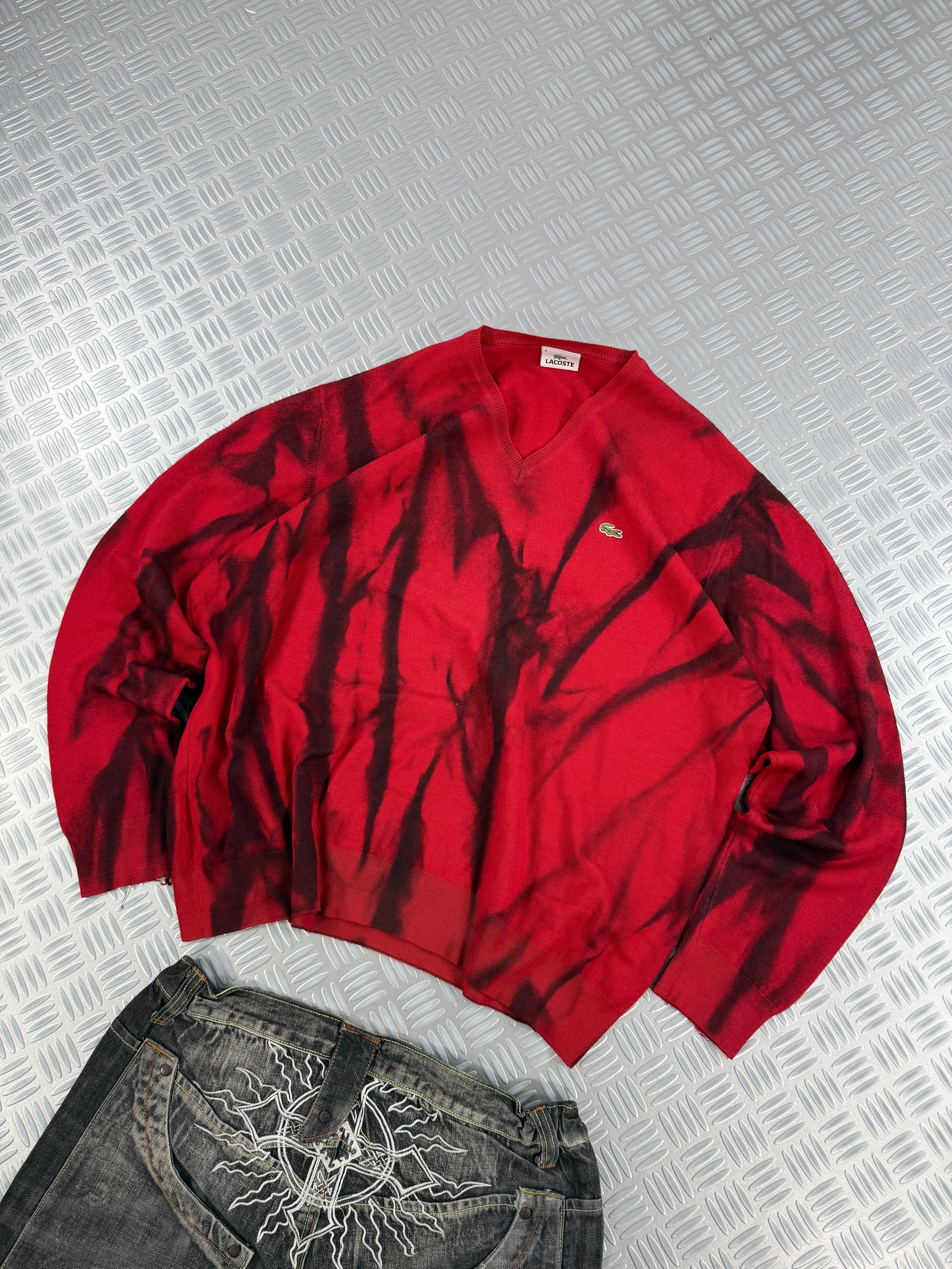 Vintage Lacoste Y2k Knitted Sweater custom (L)
