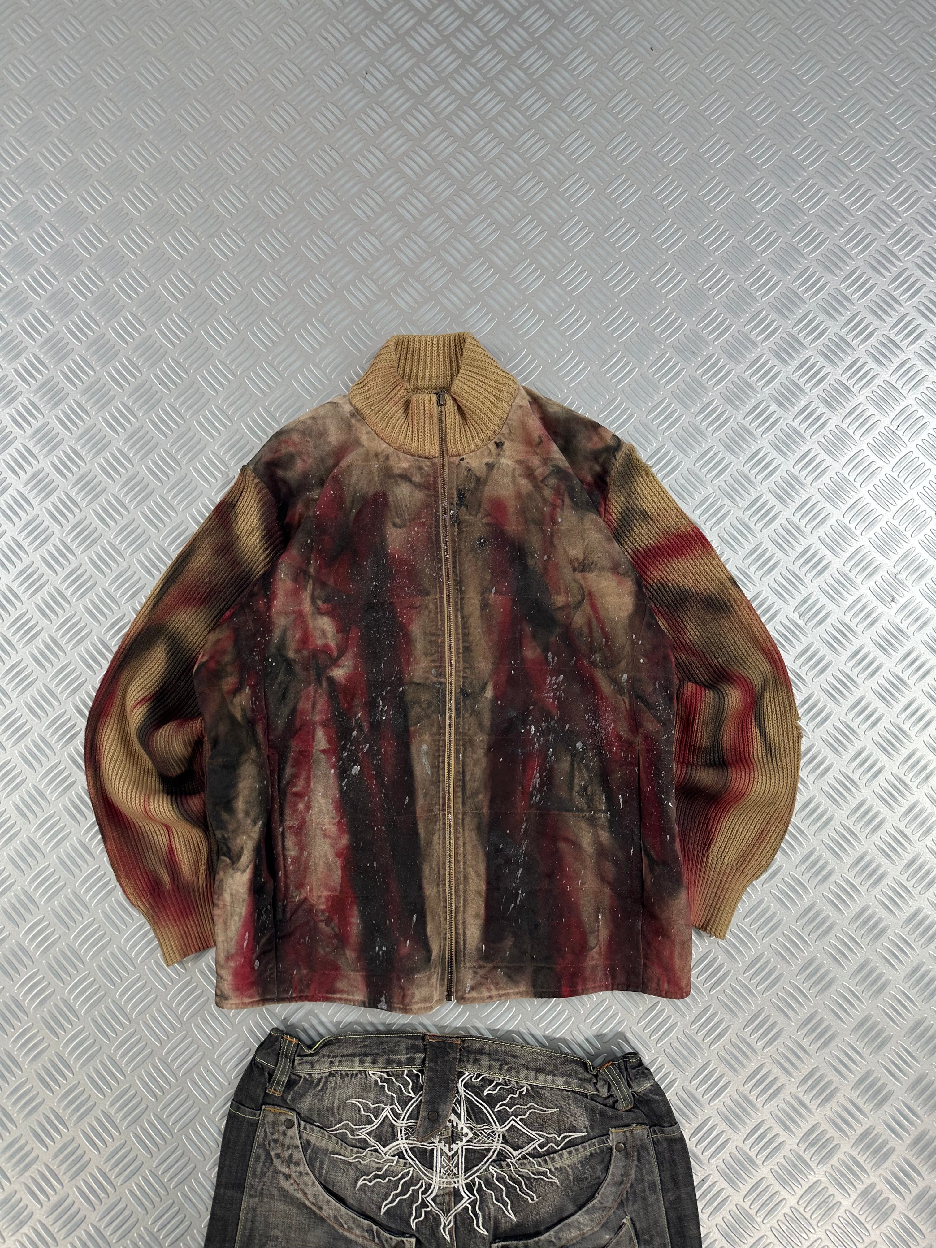 Vintage Burberry Distressed Full Zip Up Knitted Sweater (XL)