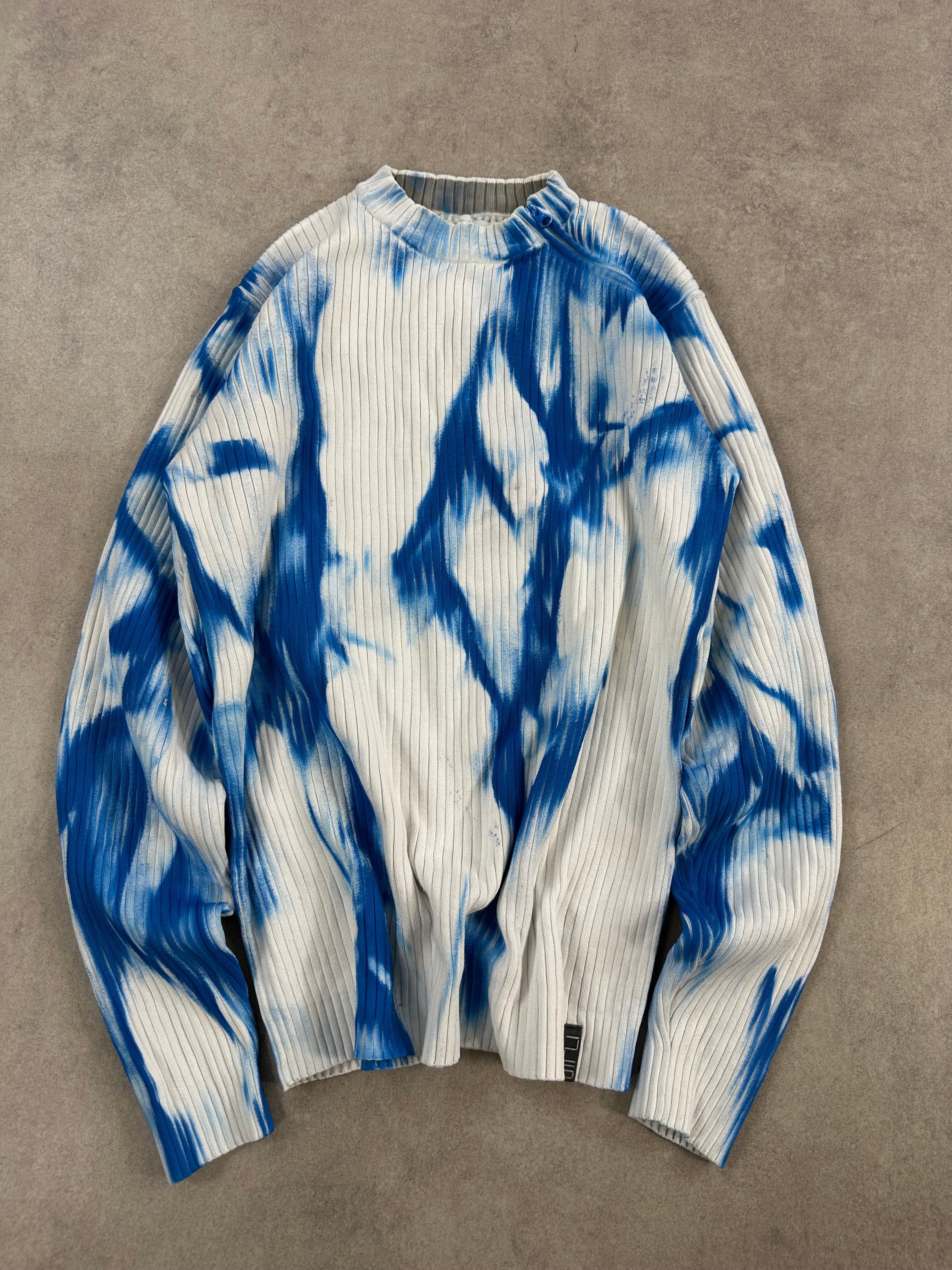 Vintage asymetrical Y2k Knitted Sweater custom (S)