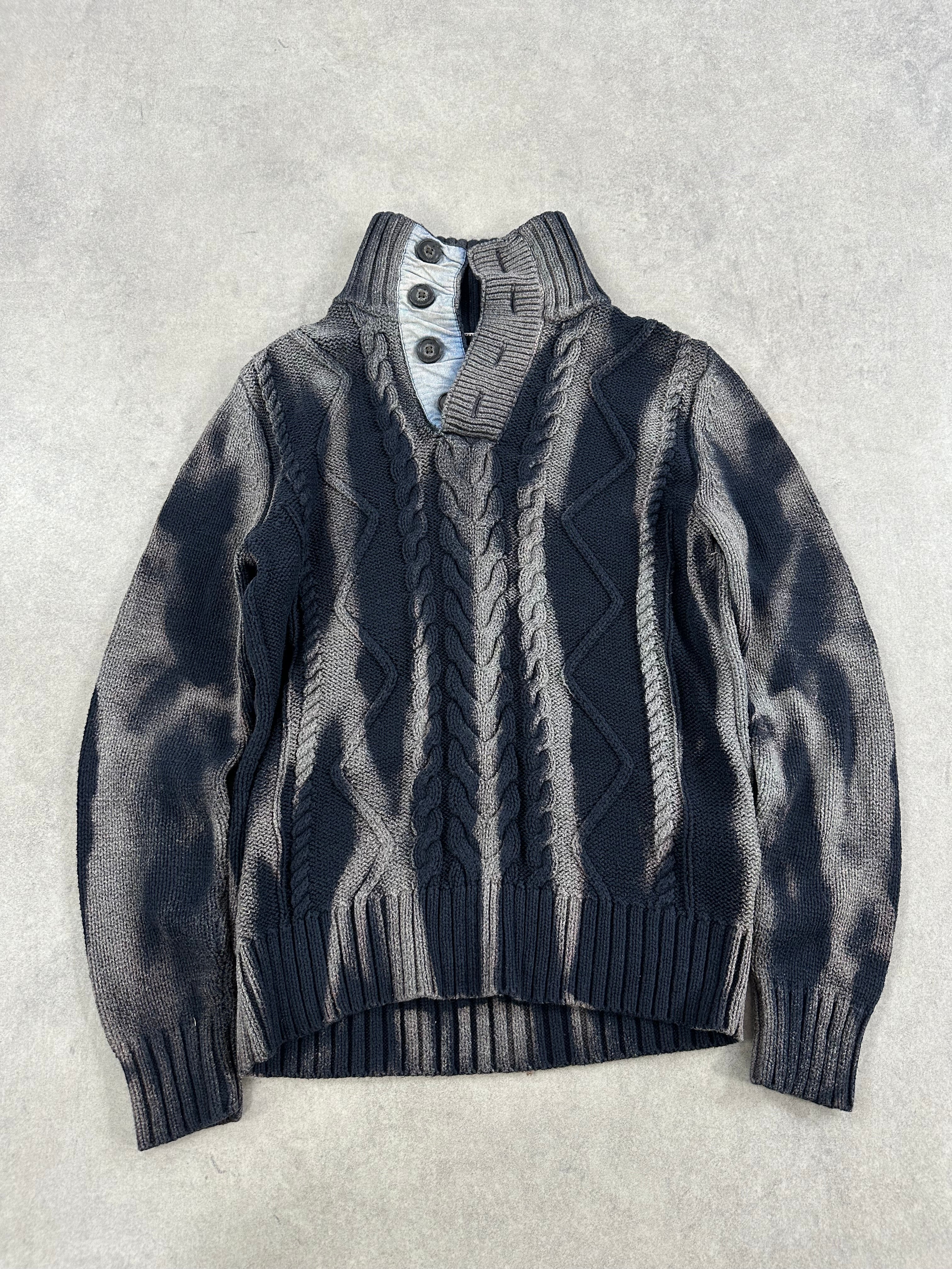 Vintage Y2k Hip Hop Bleached Knitted Sweater (S)
