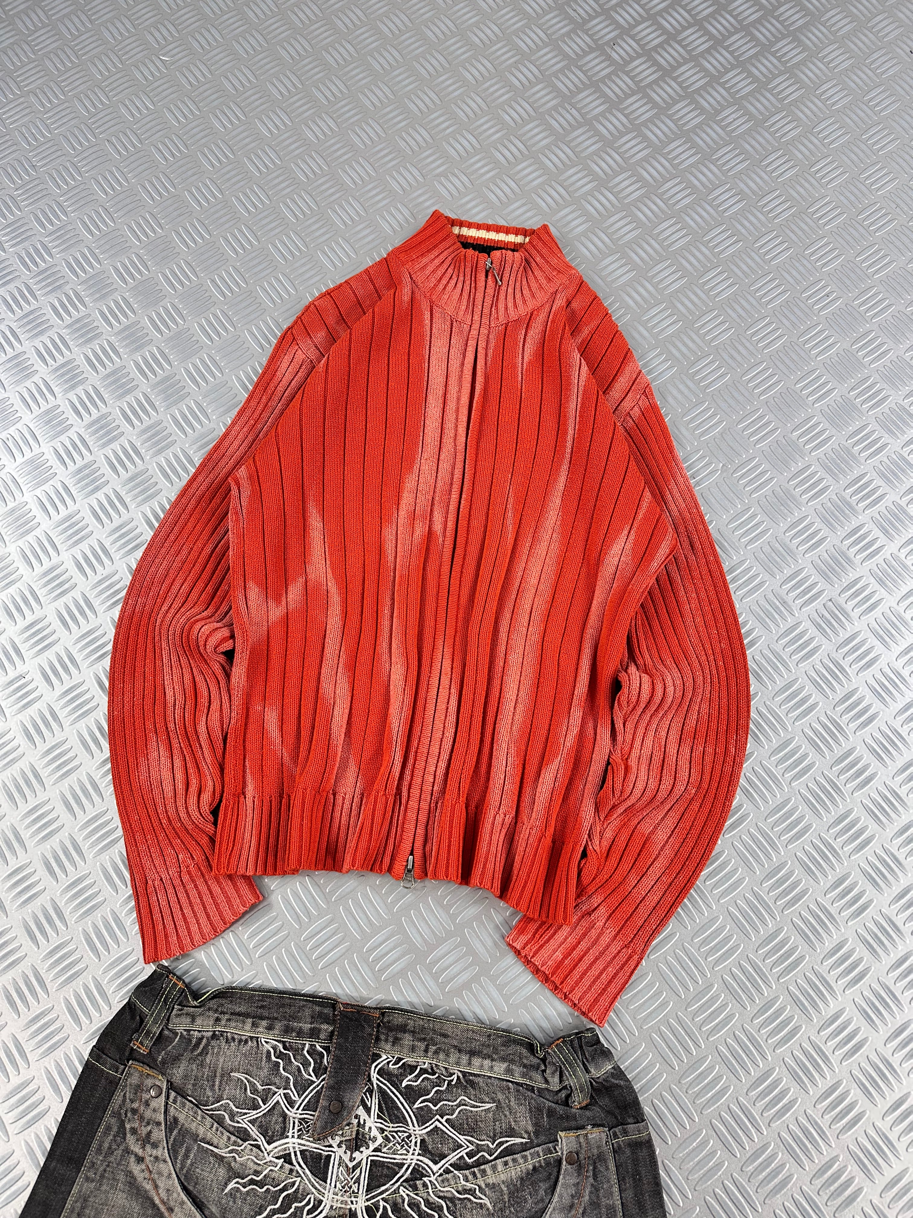 Handmade  full zip knitted sweater vintage (M)