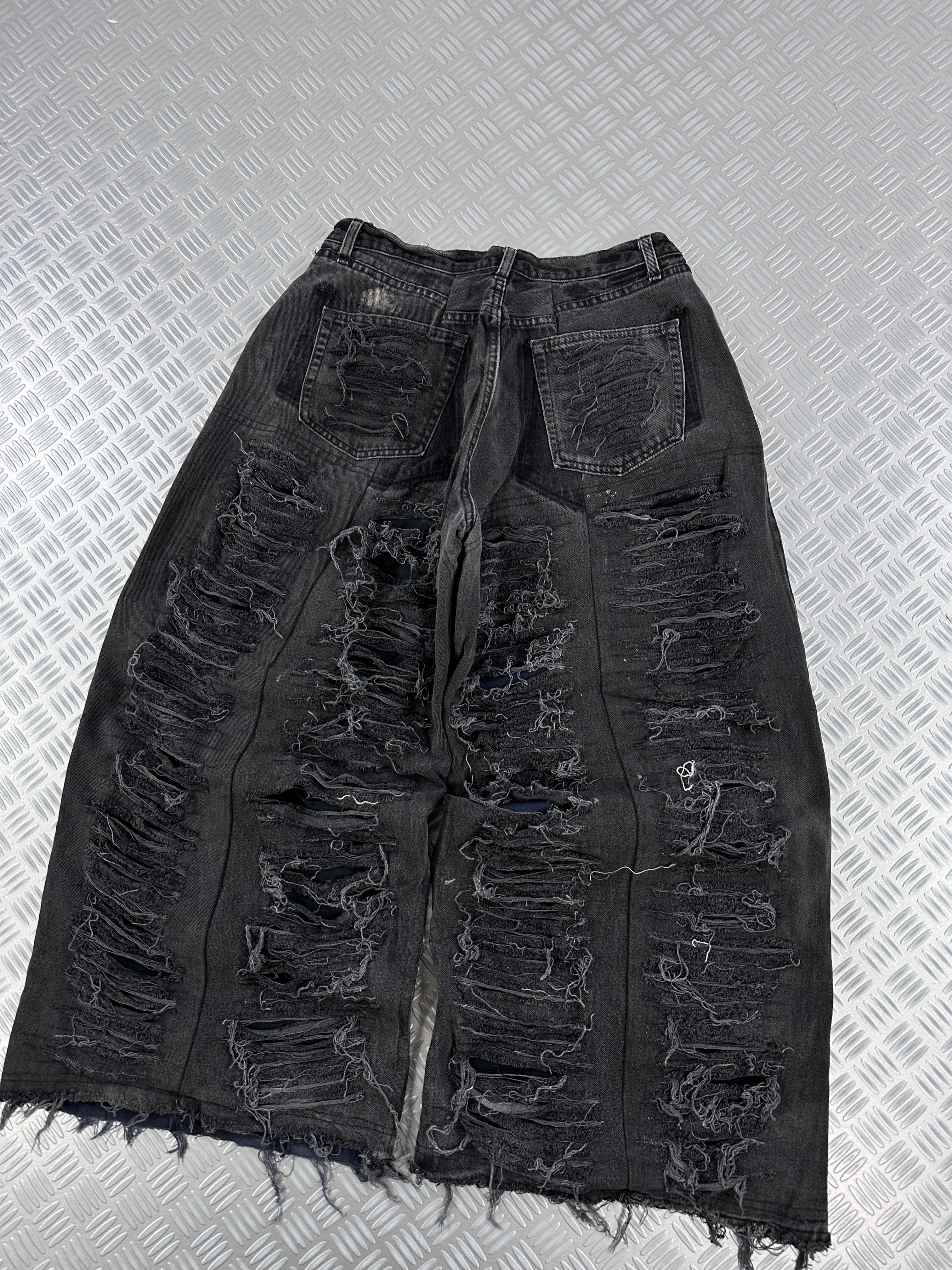 Distressed  Baggy jeans handmade patchwork upcycled