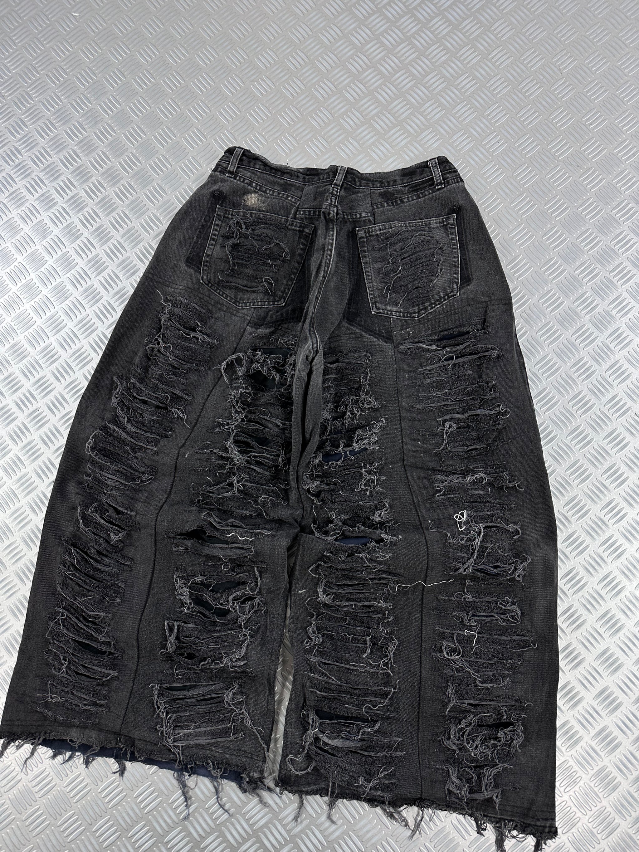 Distressed  Baggy jeans handmade patchwork upcycled