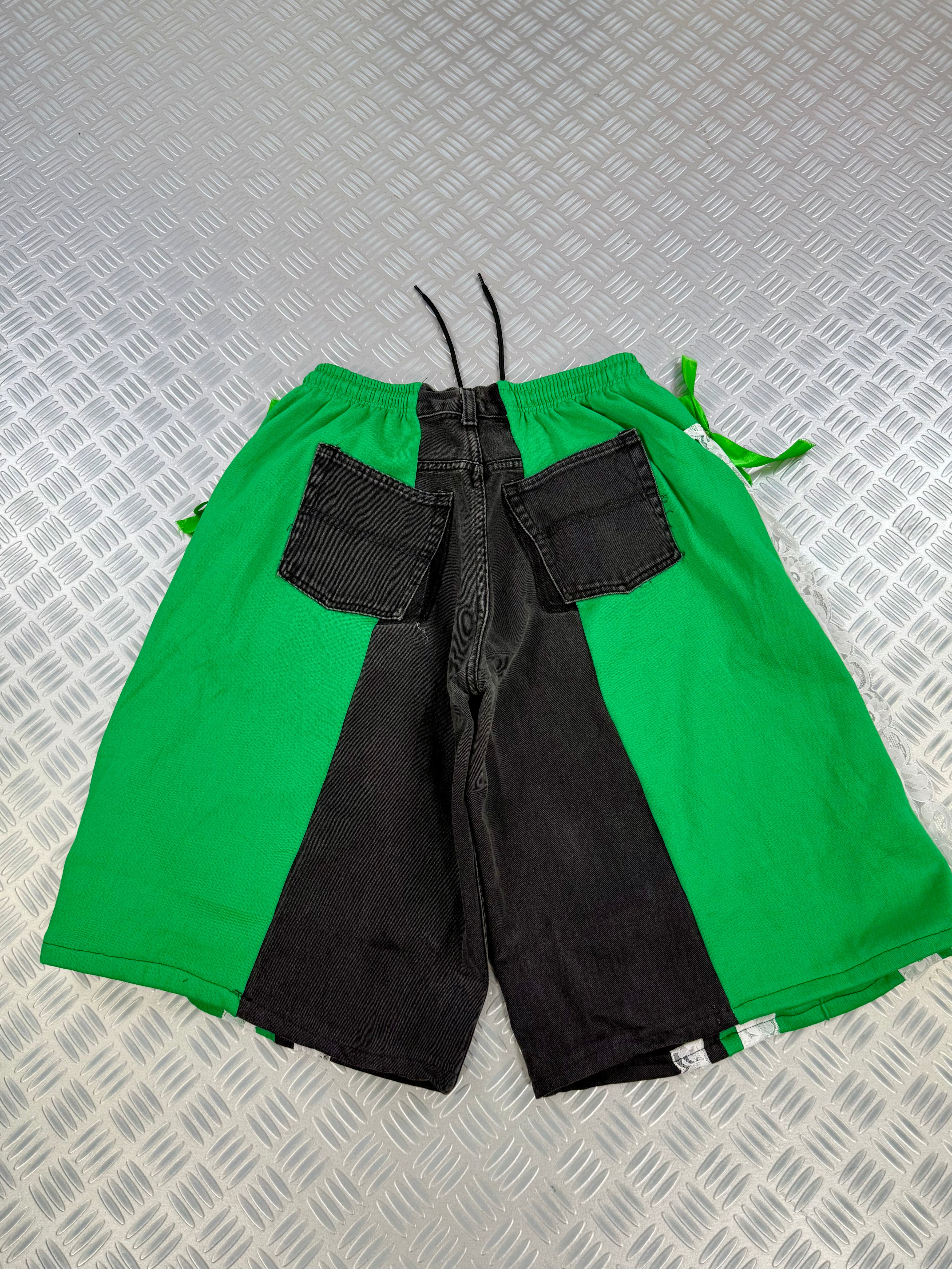 Coquette baggy jorts handmade y2k ( XS, S, M, L, XL)