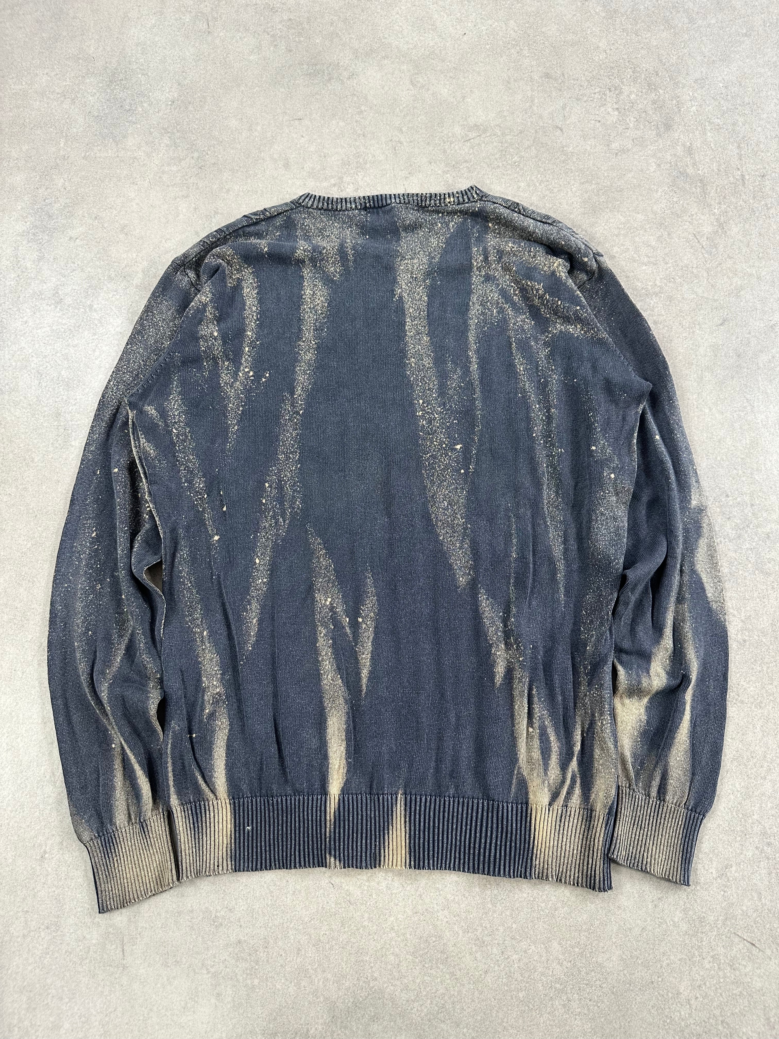 Vintage Knitted Y2k Bleached Sweater custom (M)