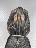Knitted sweater handmade mid zip y2k (M)