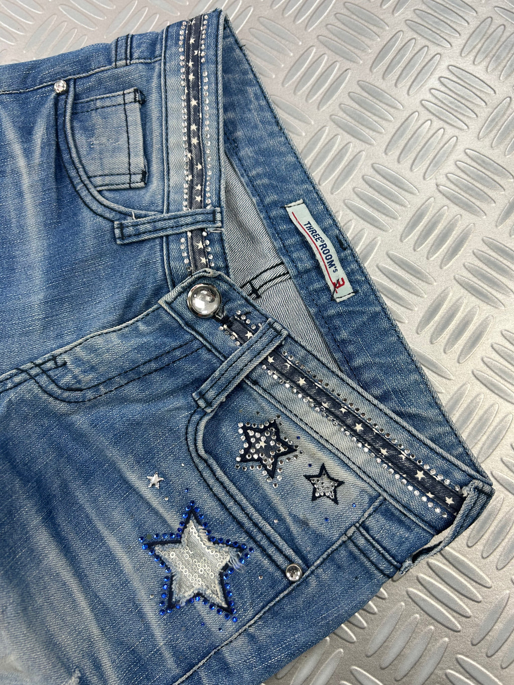 Y2K flared jeans embroidered (xxs)