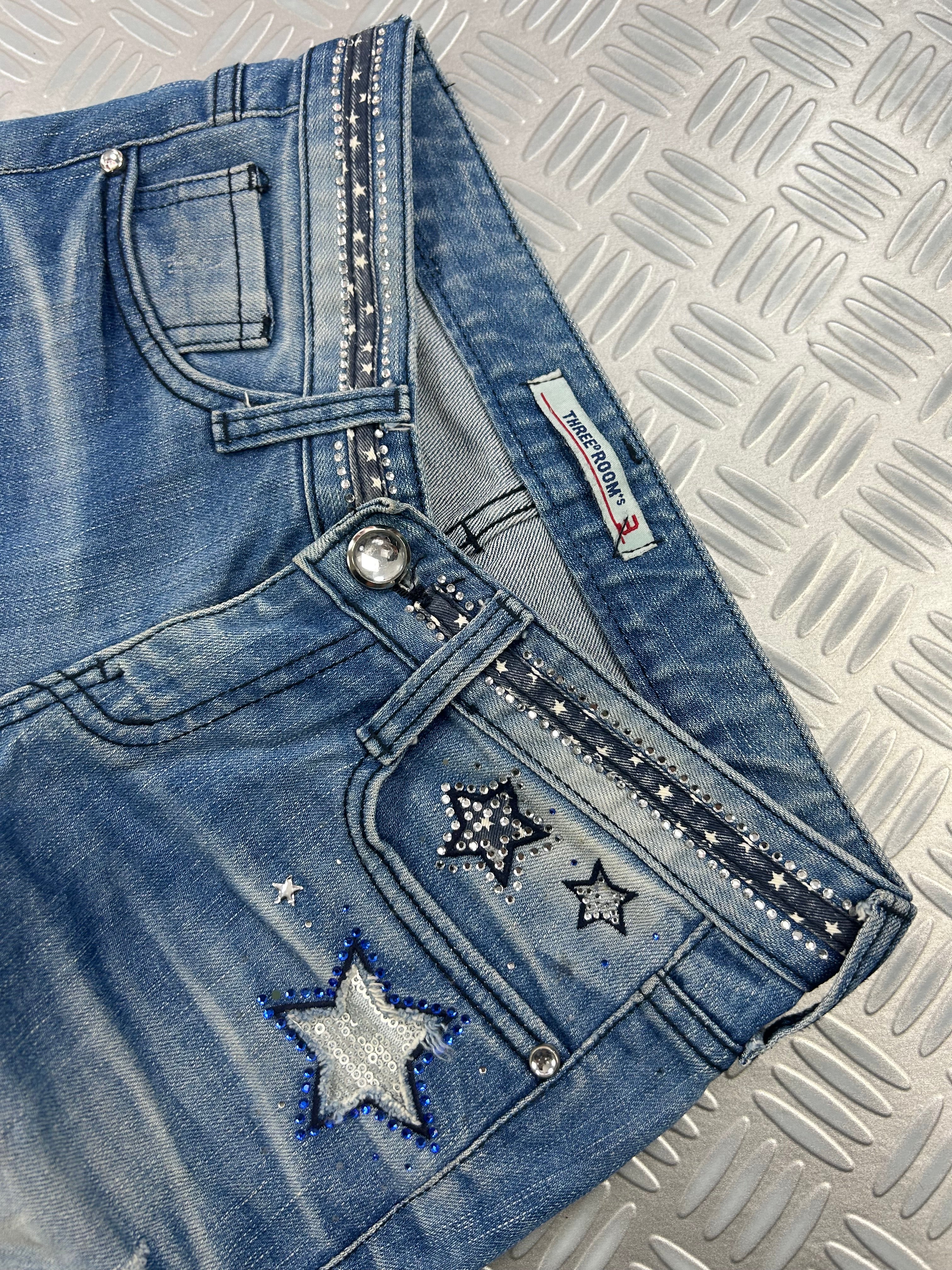 Y2K flared jeans embroidered (xxs)