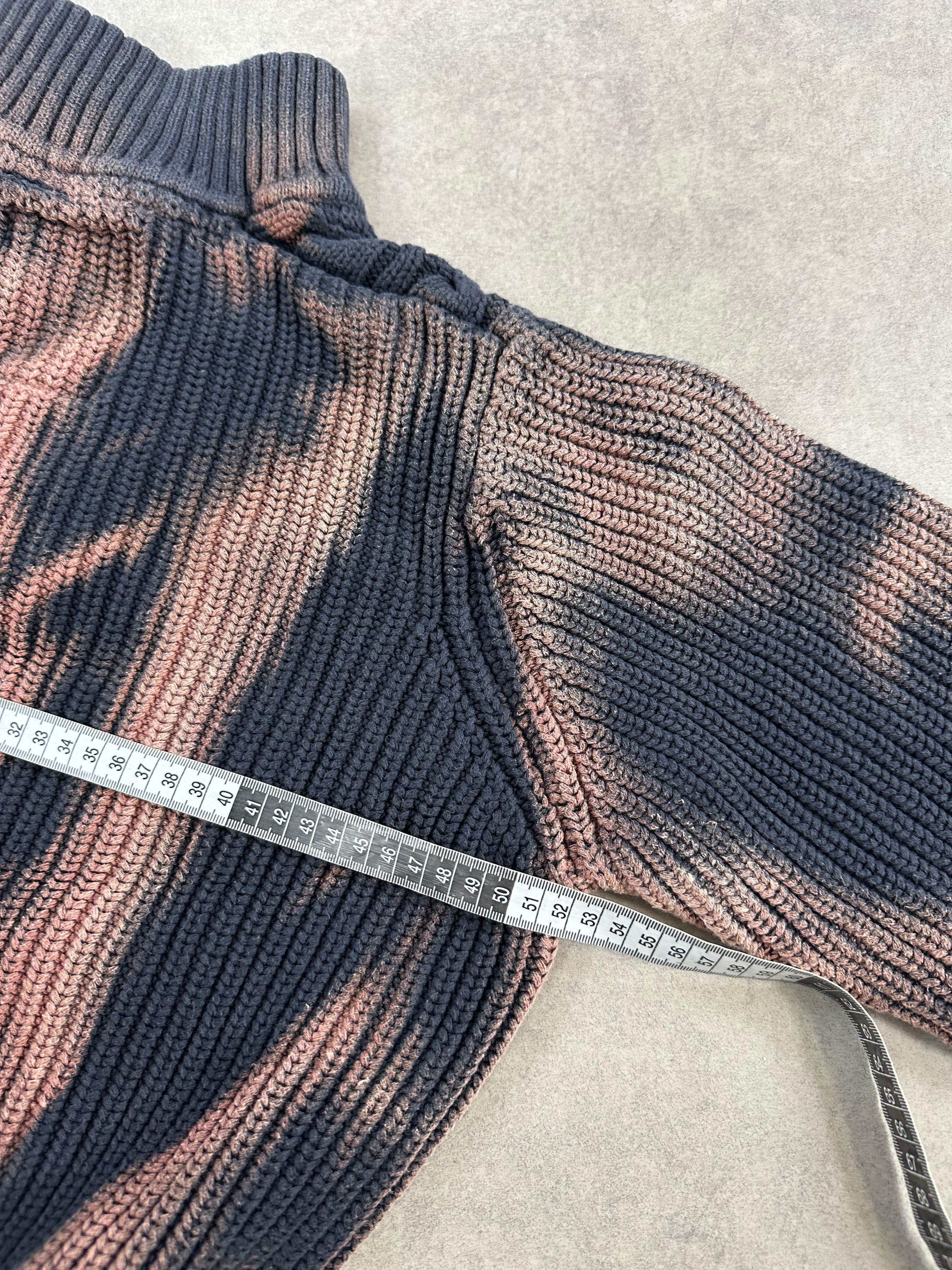 Mid zip knitted sweater y2k custom fitted (L)