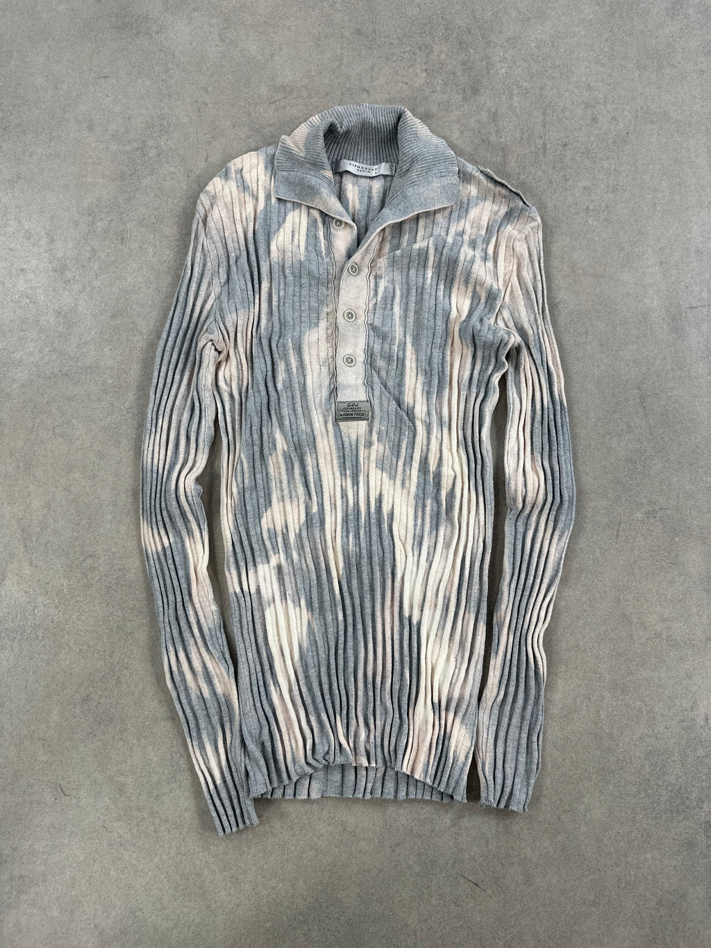 Vintage Knitted full zip up Bleached Sweater (L)