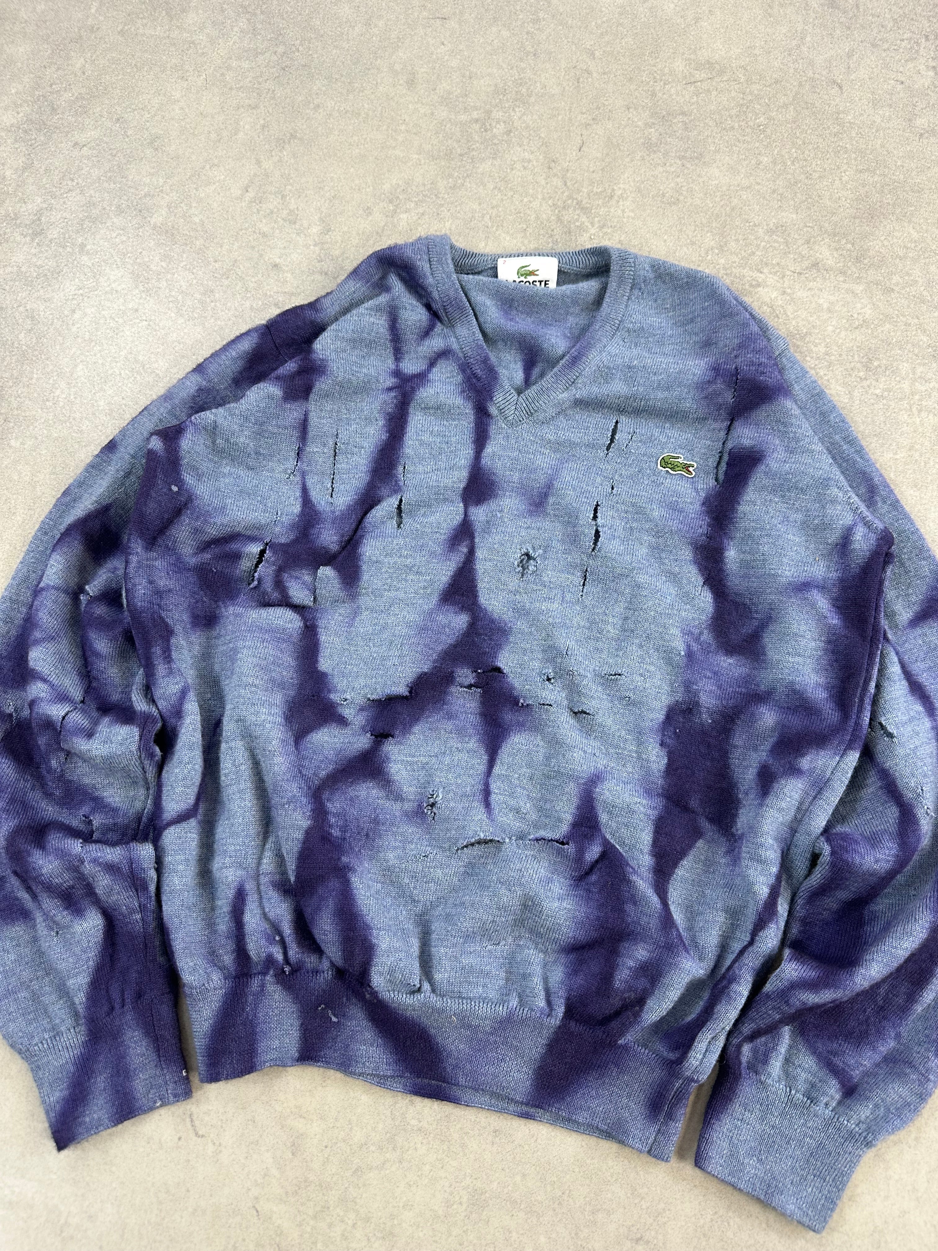 Lacoste disstresed custom wool sweater (L)