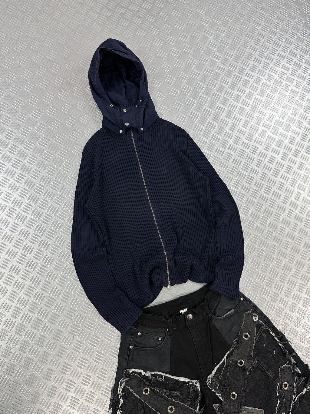 Knitted hooded sweater cp company vintage y2k