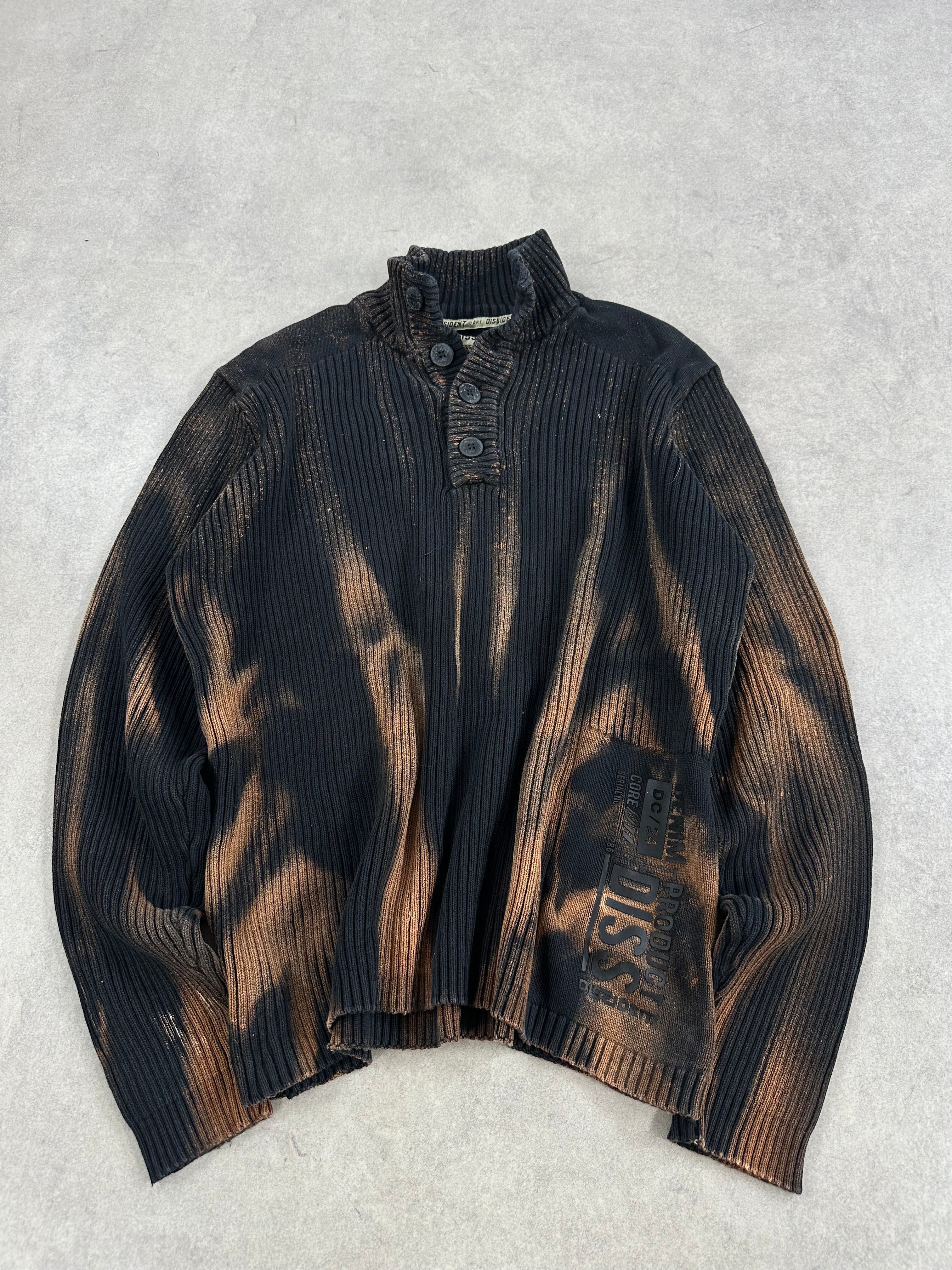 Mid zip custom sweater y2k (L)
