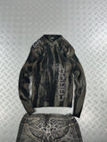Knitted sweater vintage y2k custom fitted (M)