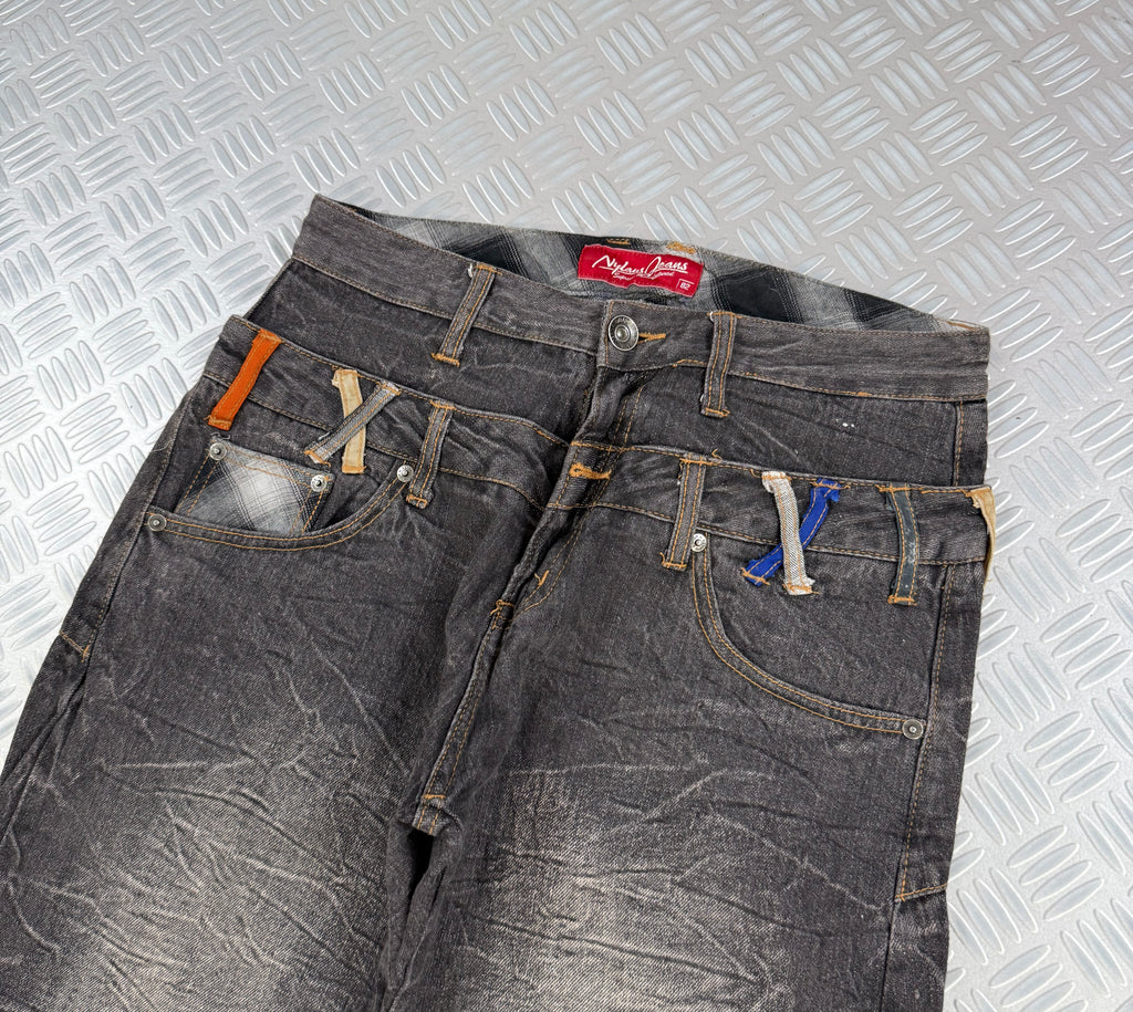 Double waist Japanese y2k jeans vintage (M)