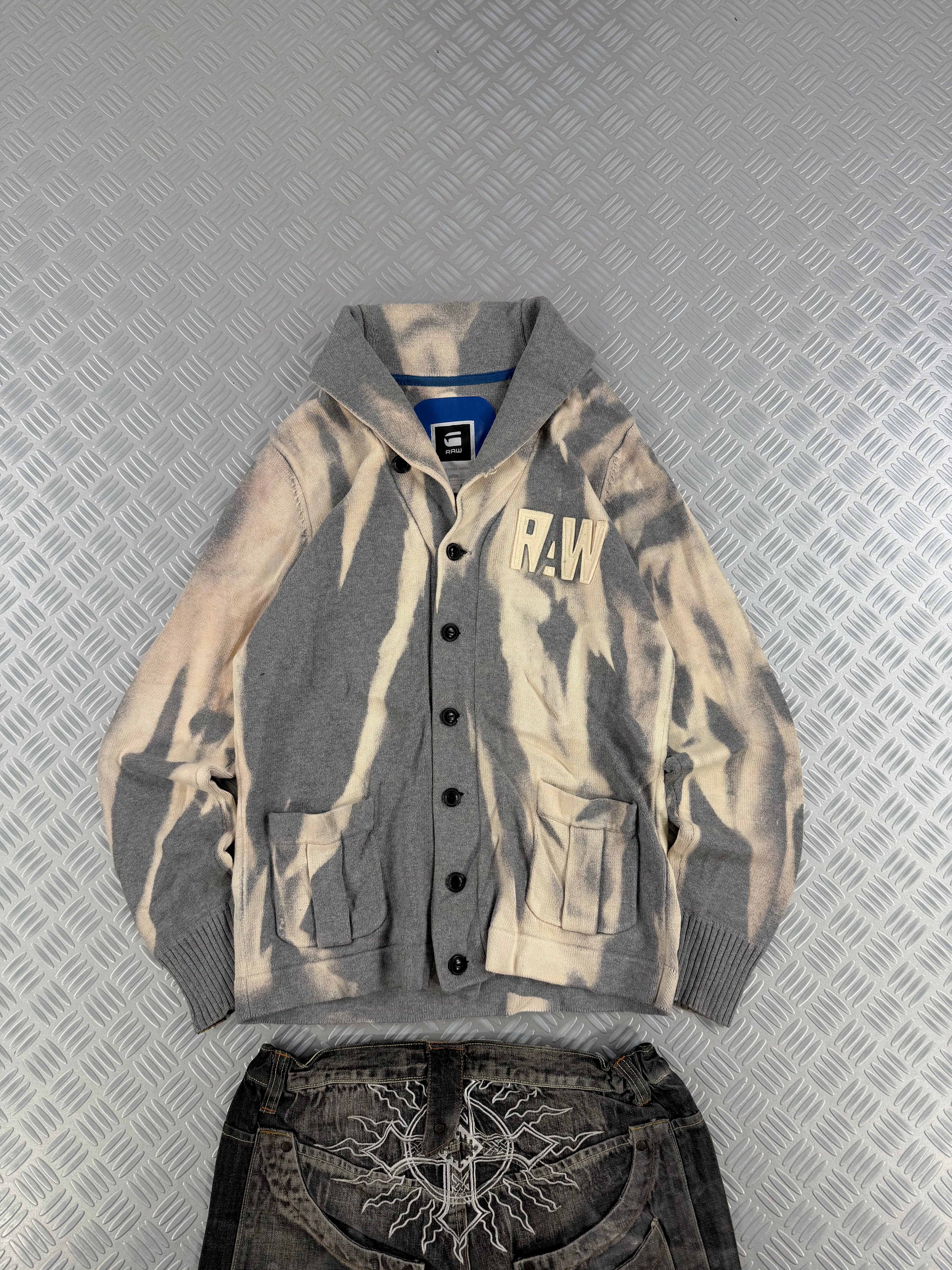 Vintage G-Star Cardigan Bleached Sweater (M)